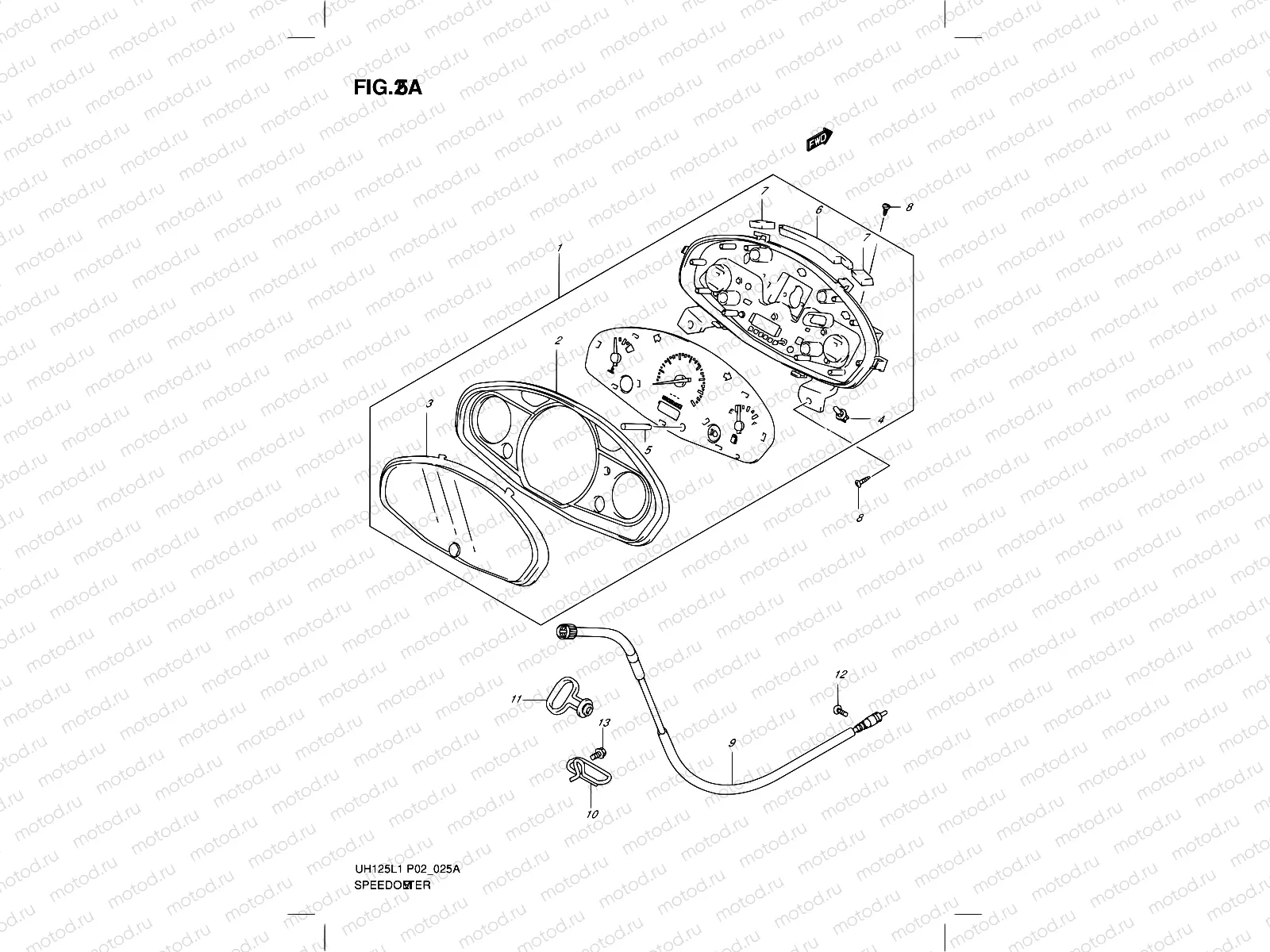 25A - SPEEDOMETER (MODEL EXECUTIVE P19 AND RACING P19)