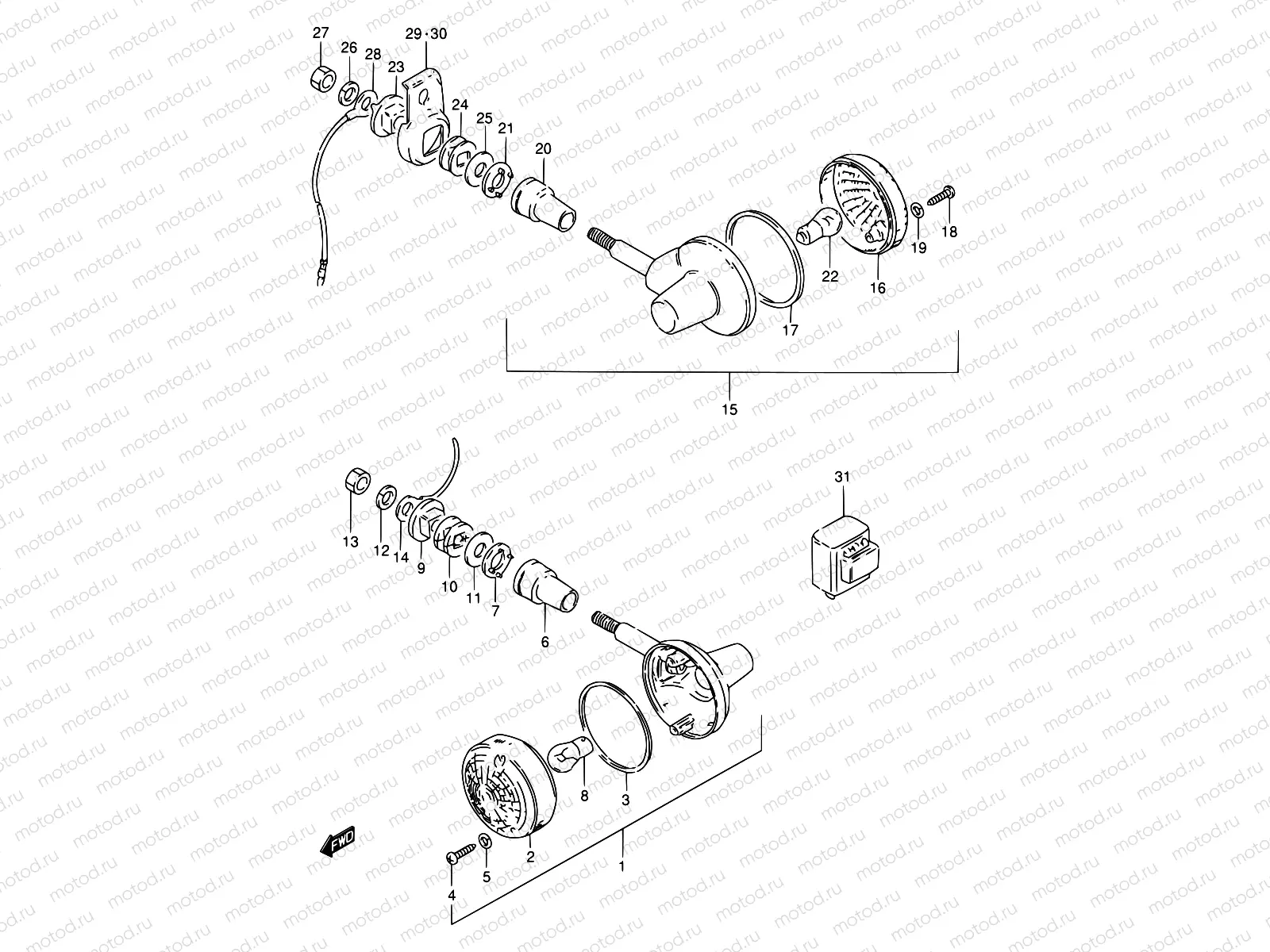 25A - TURN SIGNAL LAMP (E01,P95,MODEL M E24)
