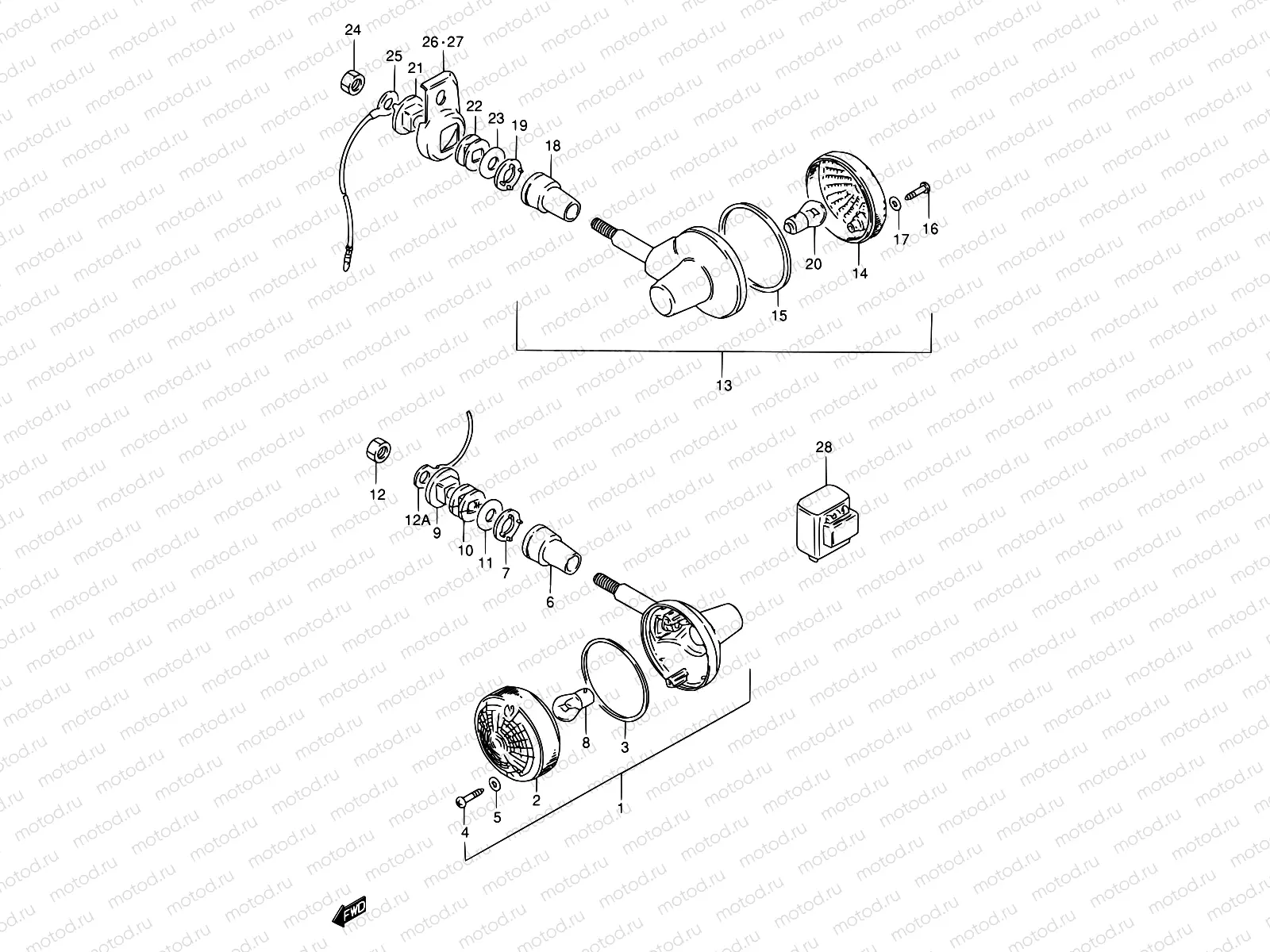 25A - TURN SIGNAL LAMP (MODEL T/W/X E01,P37)