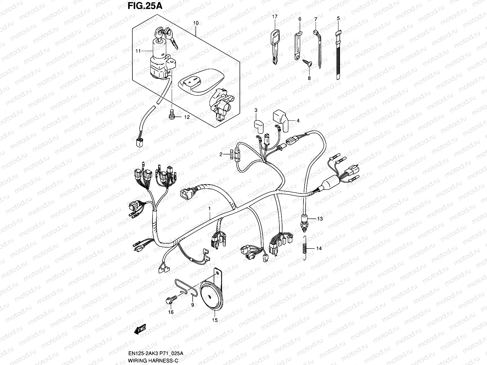 25A - WIRING HARNESS (EN125-2AK7/EN125HUK7)