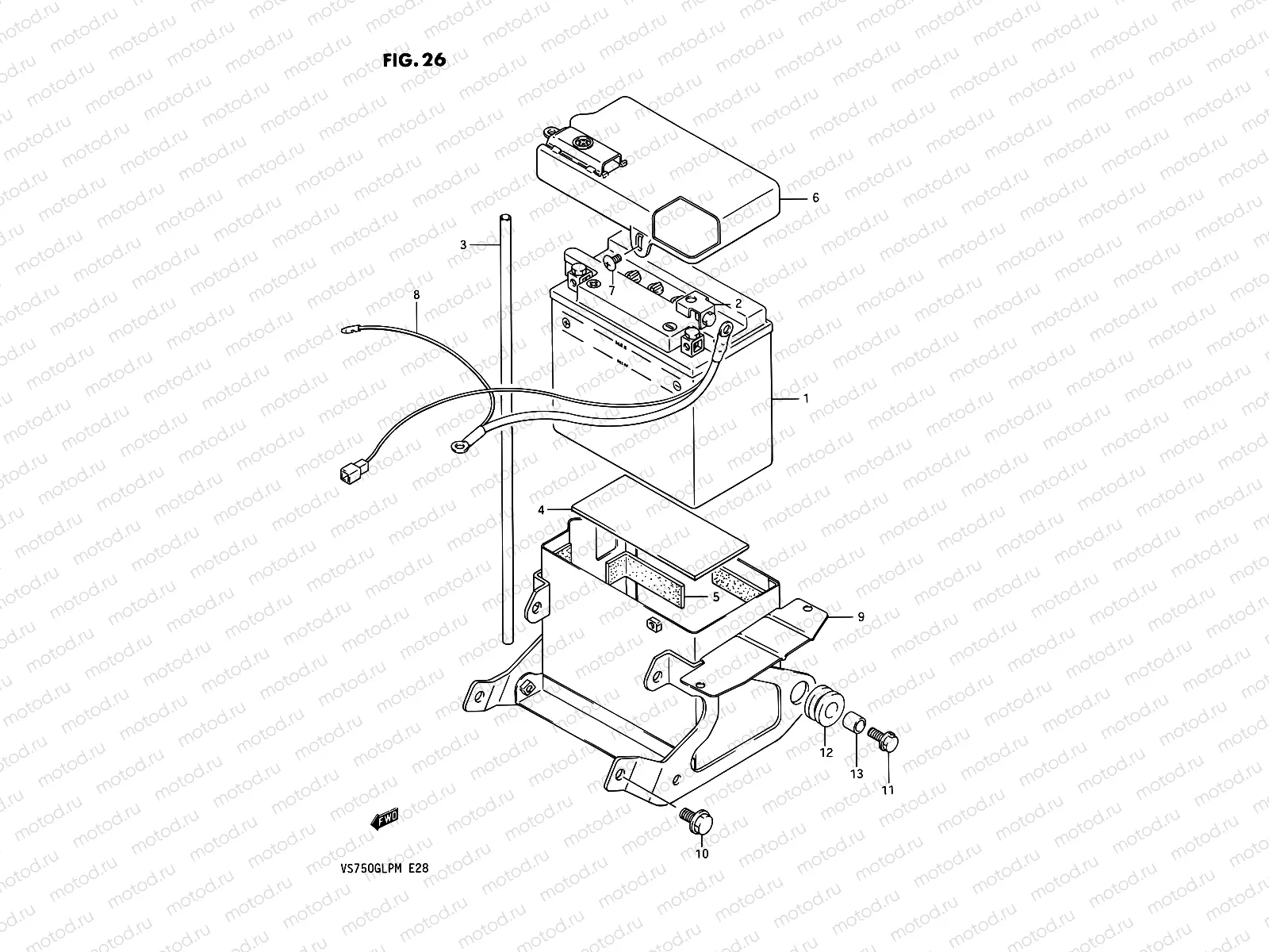26 - BATTERY (MODEL F,MODEL G ~F.NO.2100209)