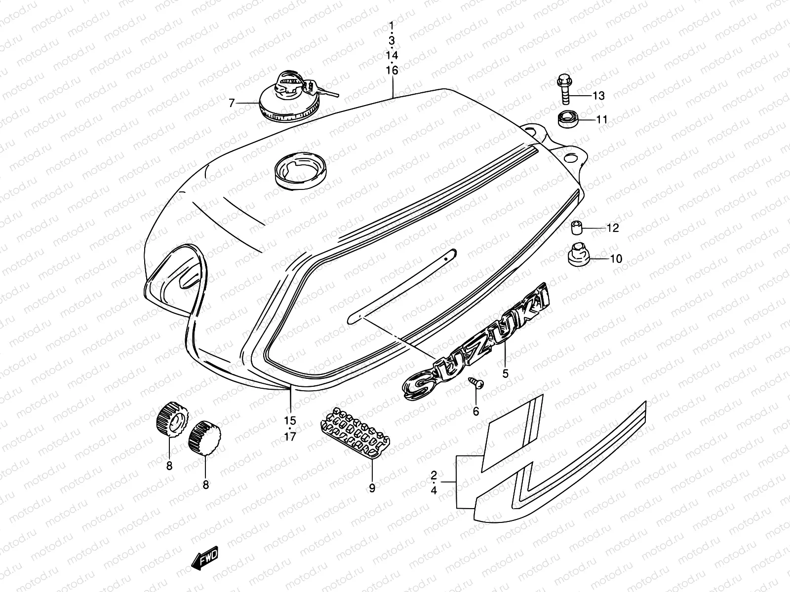 26 - FUEL TANK (MODEL R)