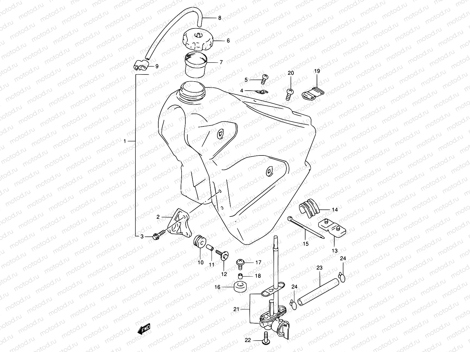 26 - FUEL TANK (MODEL W)