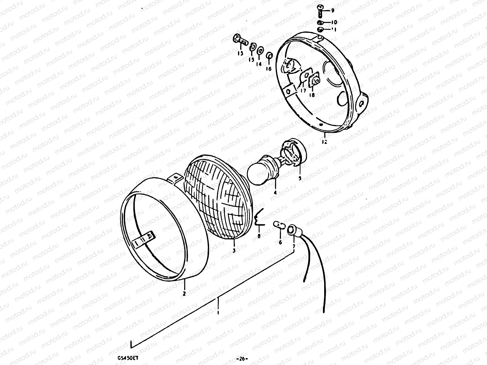 26 - HEADLAMP (E17, E18, E21, E25, E26, E34, E39)