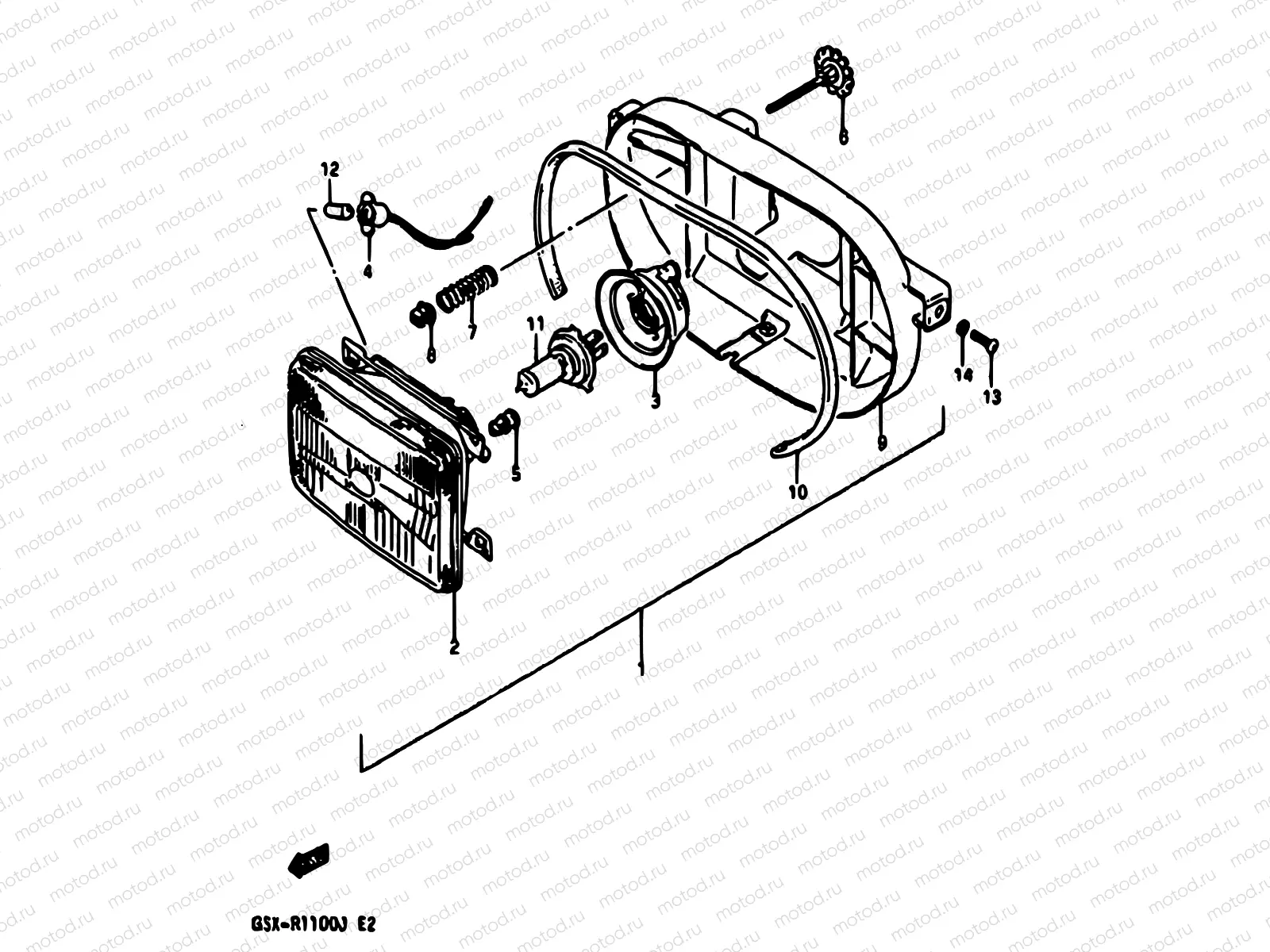 26 - HEADLAMP (E18,MODEL G/H E34)