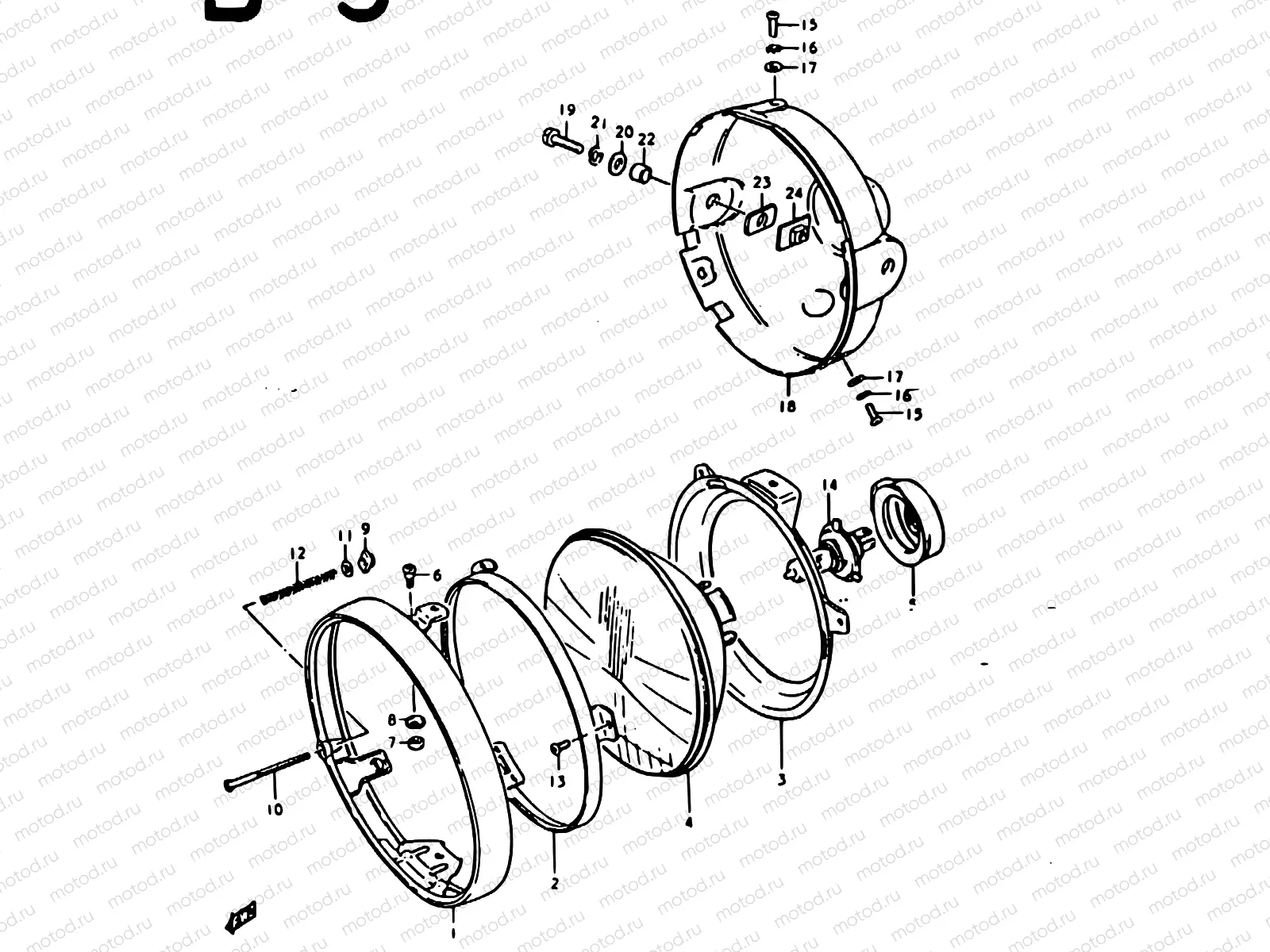 26 - HEADLAMP (GS1000EC, N, HN, EN)