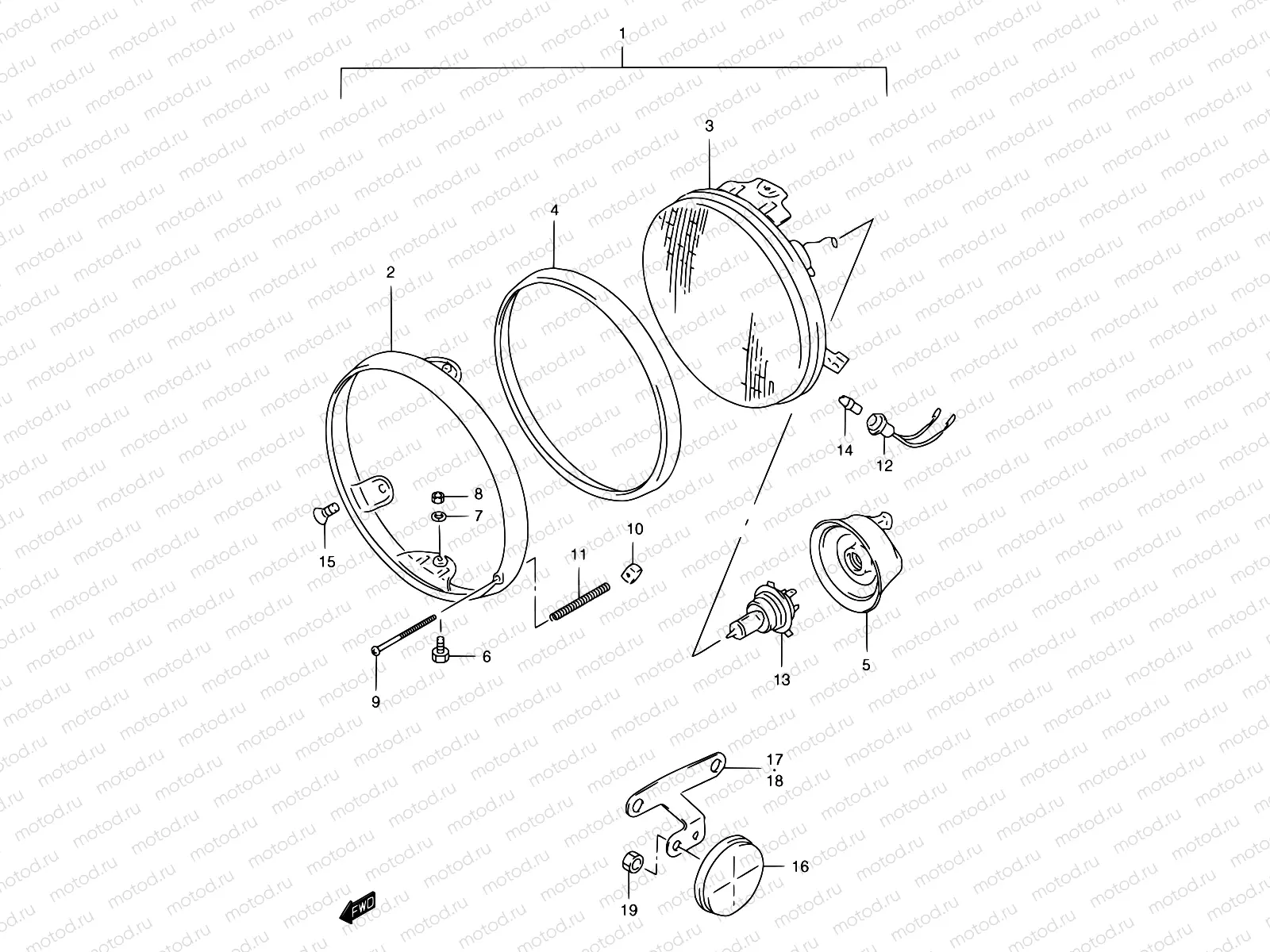 26 - HEADLAMP (GSF1200T/V/W/X/Y)