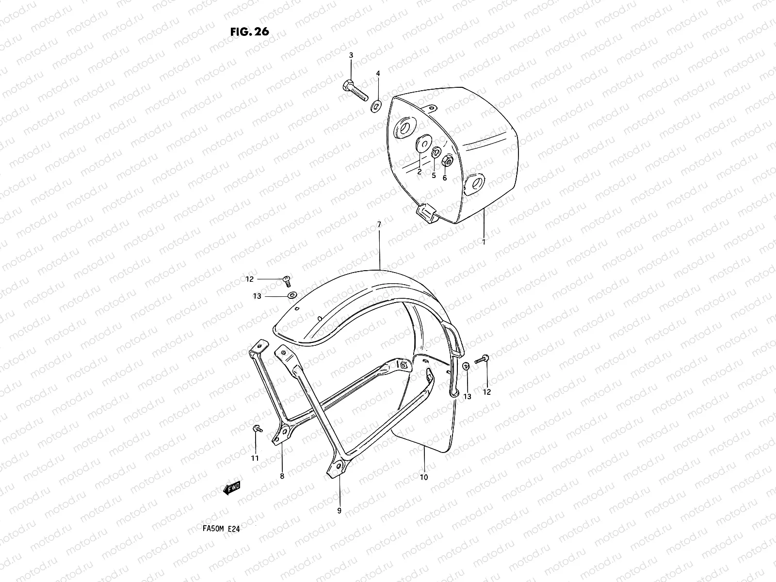 26 - HEADLAMP HOUSING - FRONT FENDER