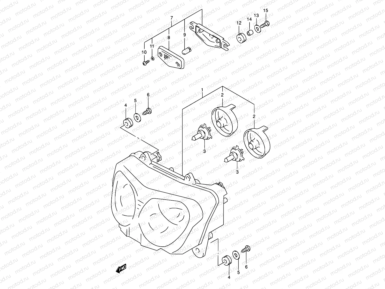 26 - HEADLAMP (MODEL W/X/Y/K1/K2 E24)