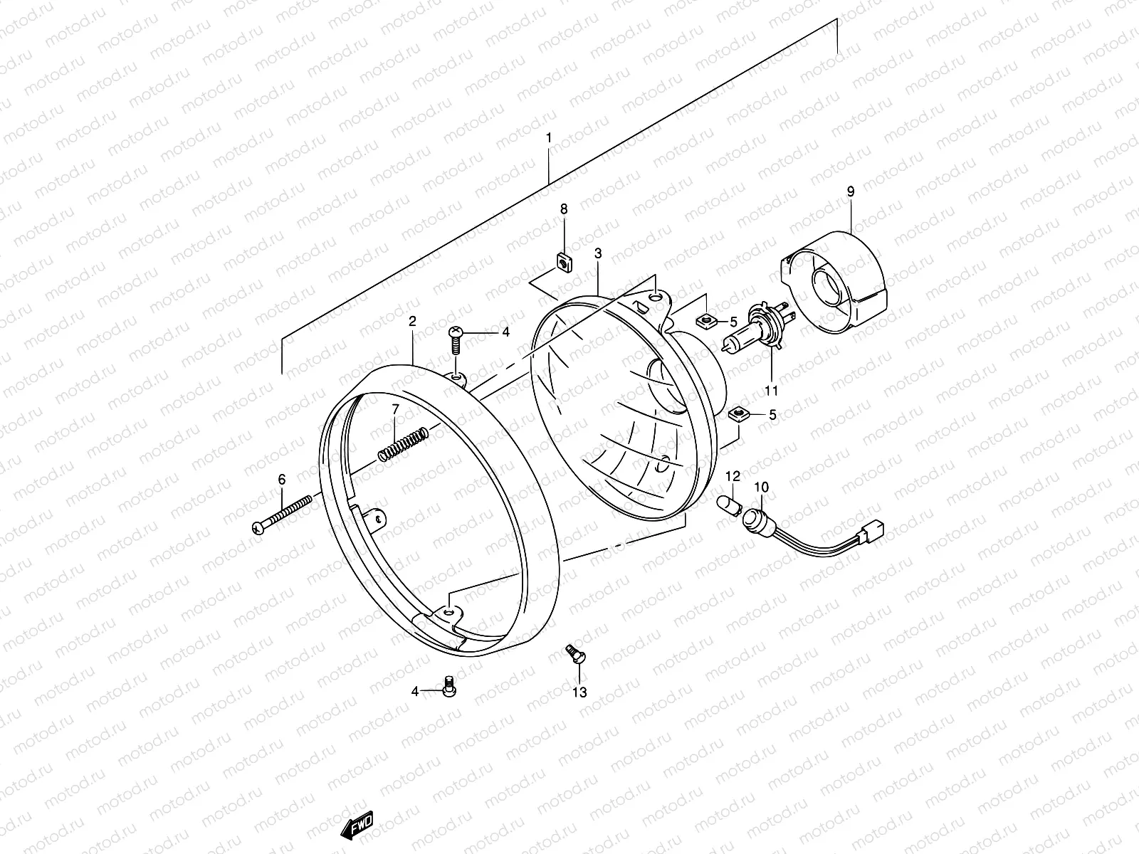 26 - HEADLAMP (SV650X/UX/Y/UY/K1/UK1/K2/UK2)