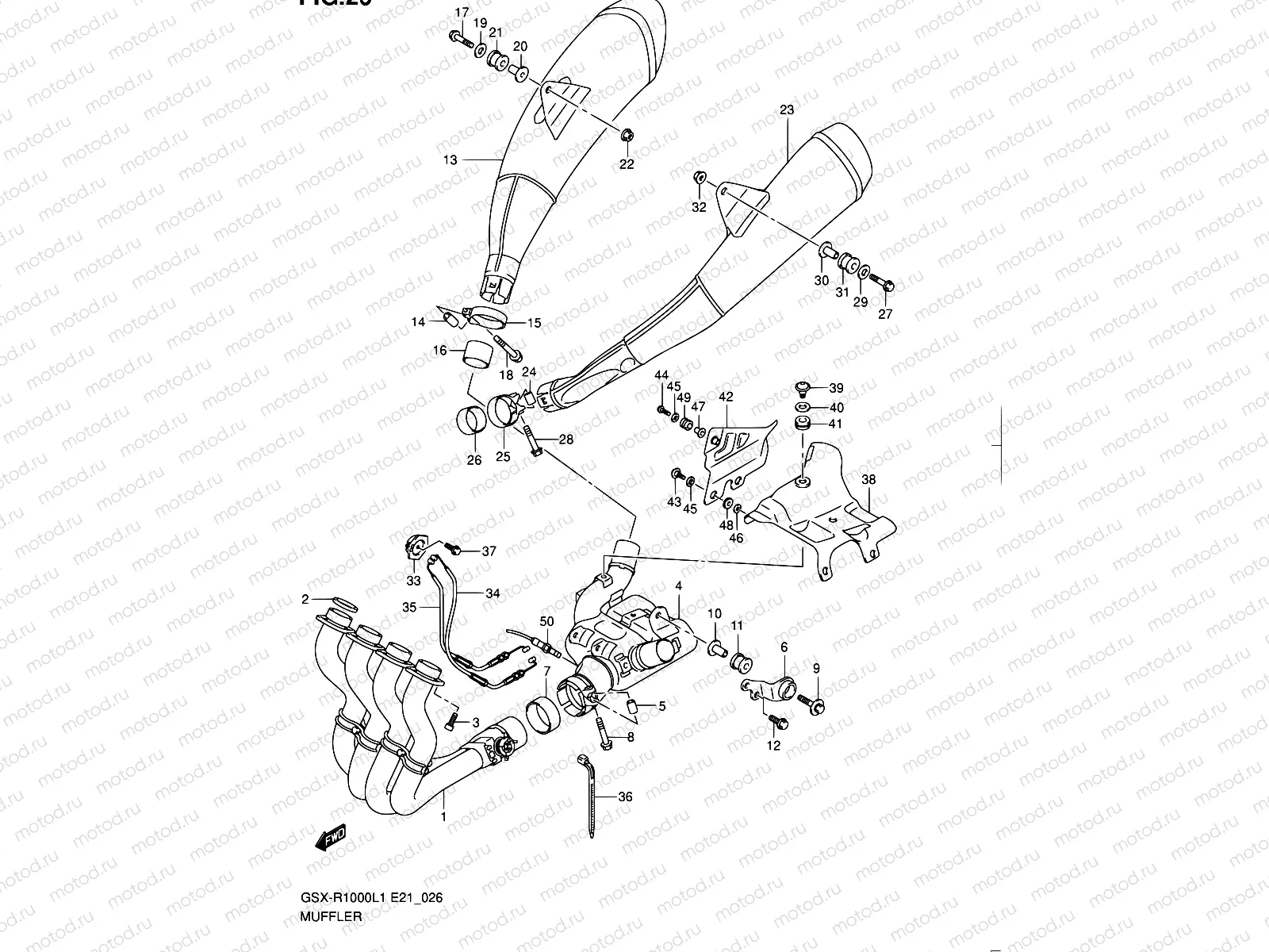 26 - MUFFLER (GSX-R1000L1 E51)