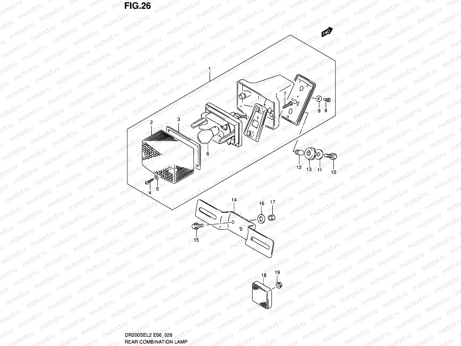 26 - REAR COMBINATION LAMP (DR200SEL2 E06)