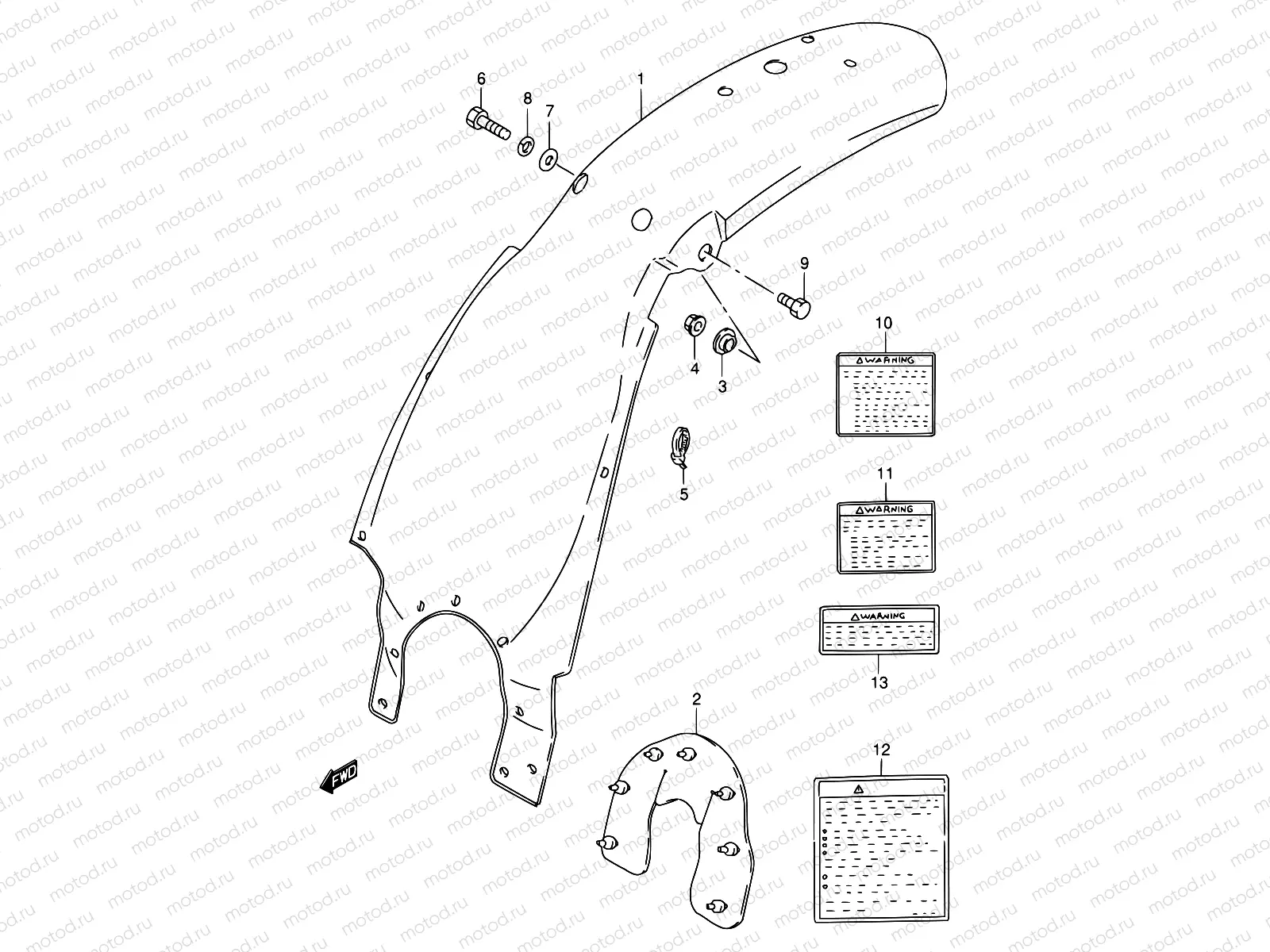 26 - REAR FENDER (MODEL T/V/W/X)