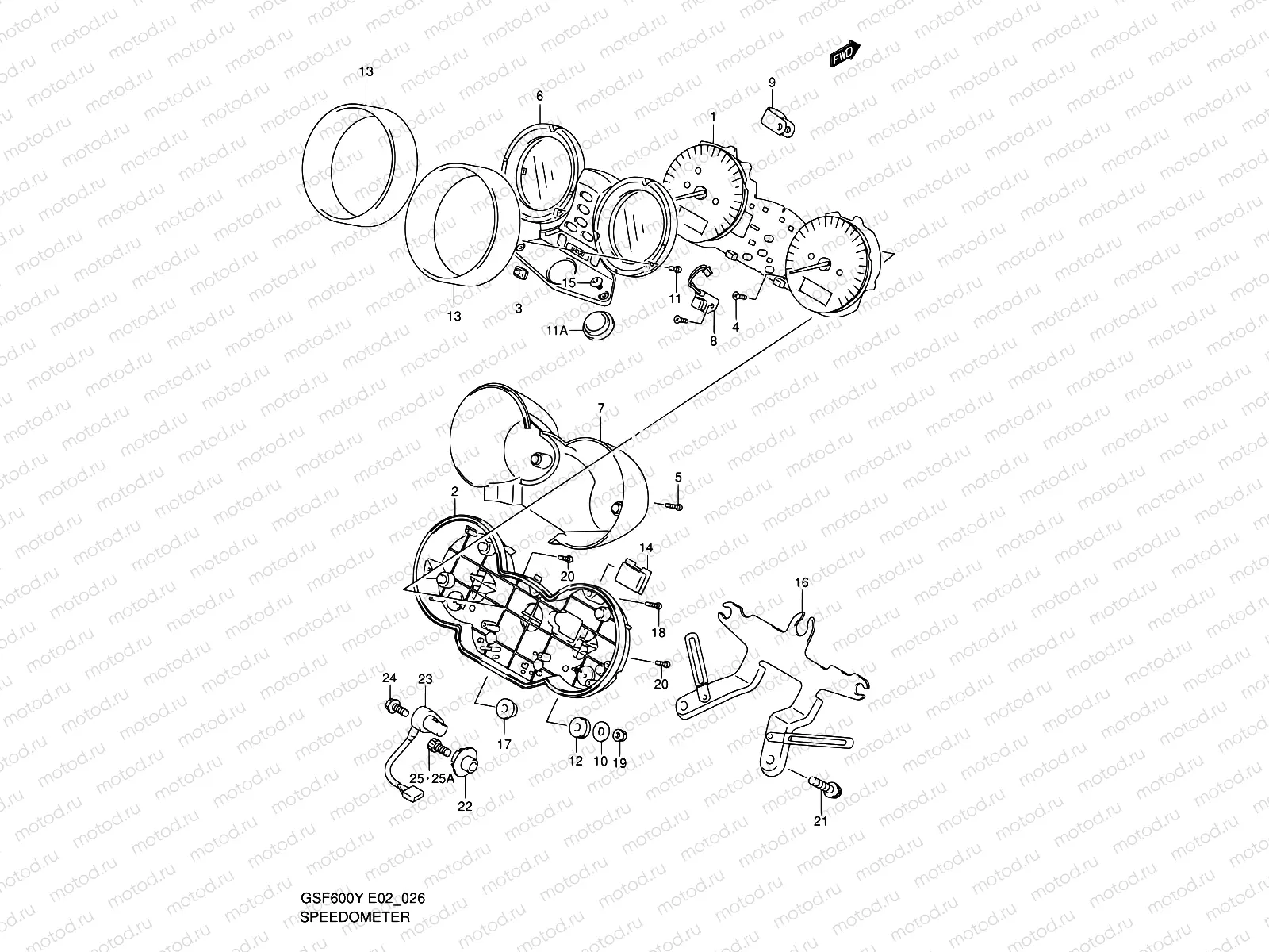 26 - SPEEDOMETER (GSF600Y/UY/K1/K2/K3/K4/UK1/UK2/UK3/UK4/ZK4)