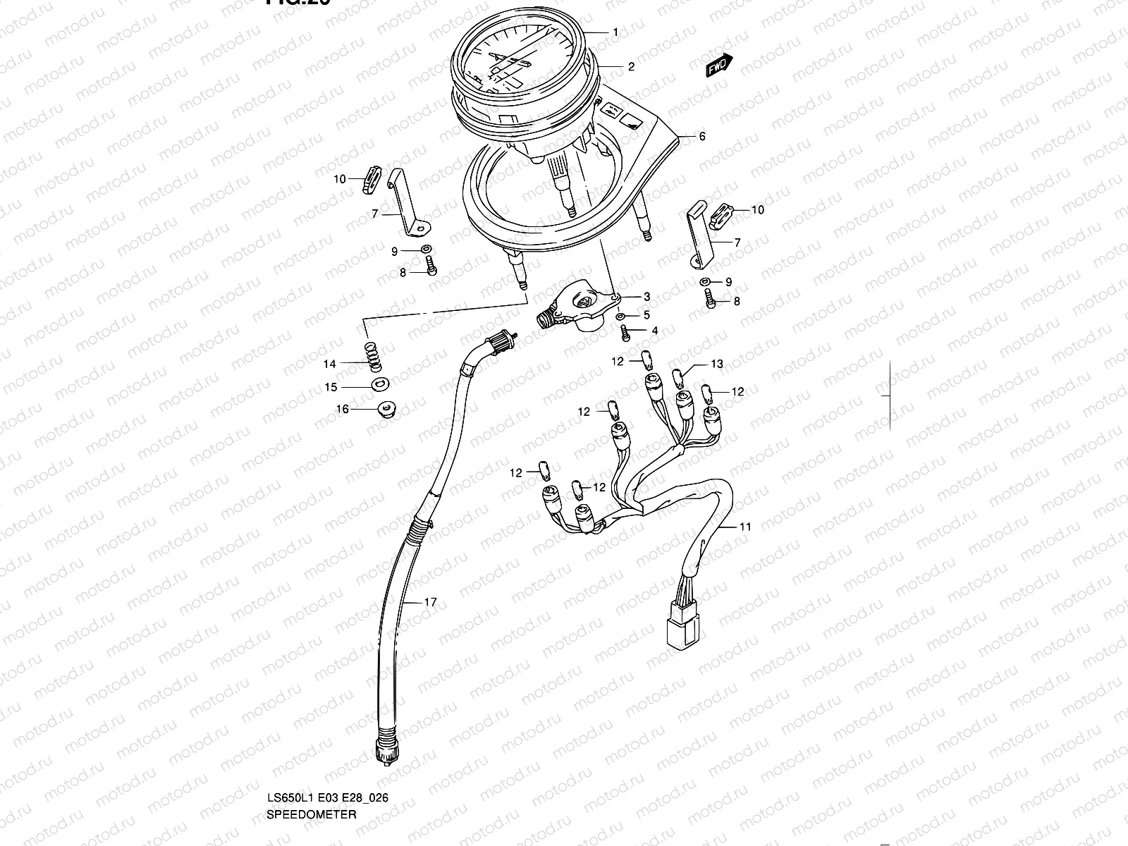 26 - SPEEDOMETER (LS650L1 E33)