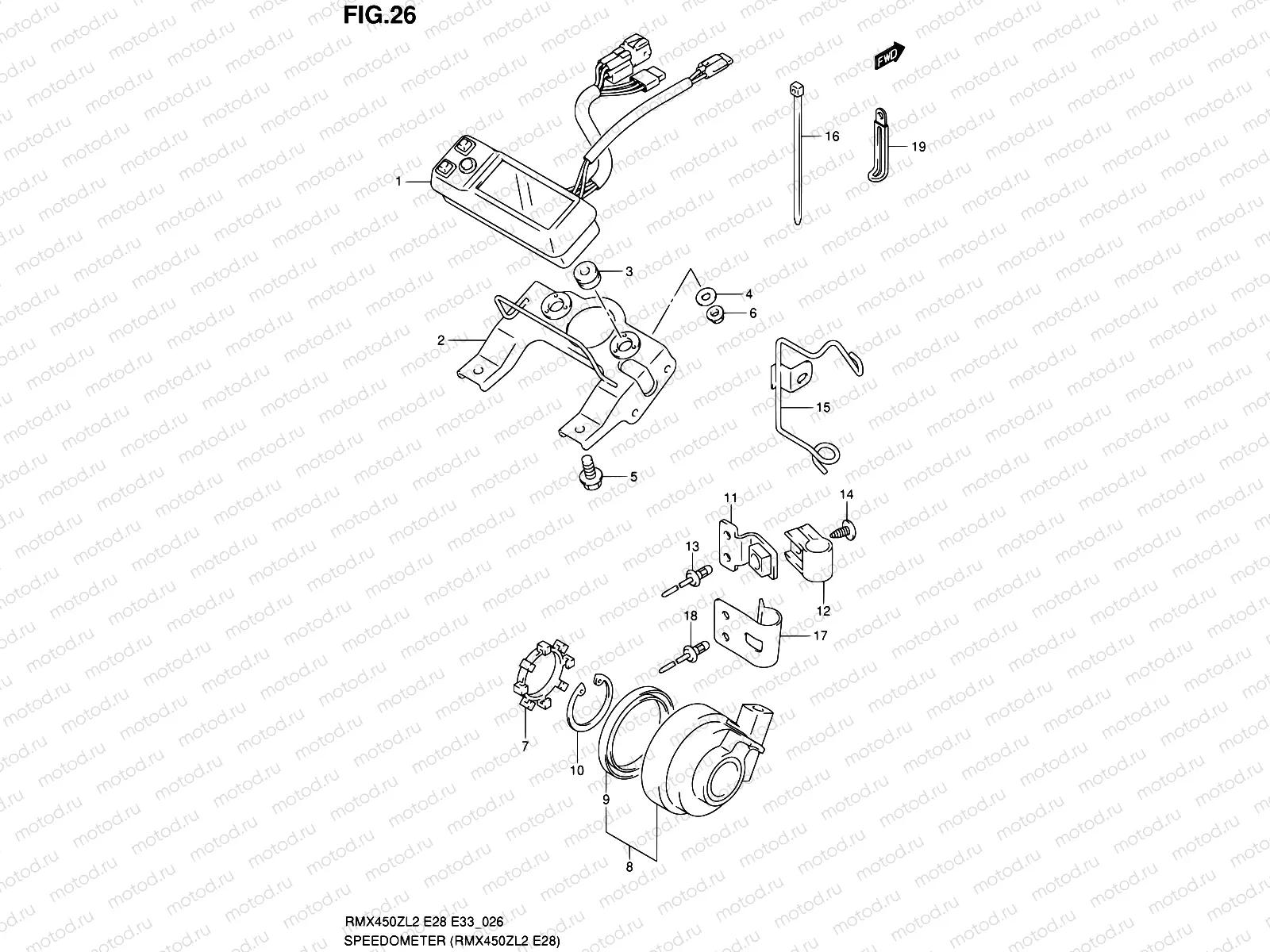 26 - SPEEDOMETER (RMX450ZL2 E28)