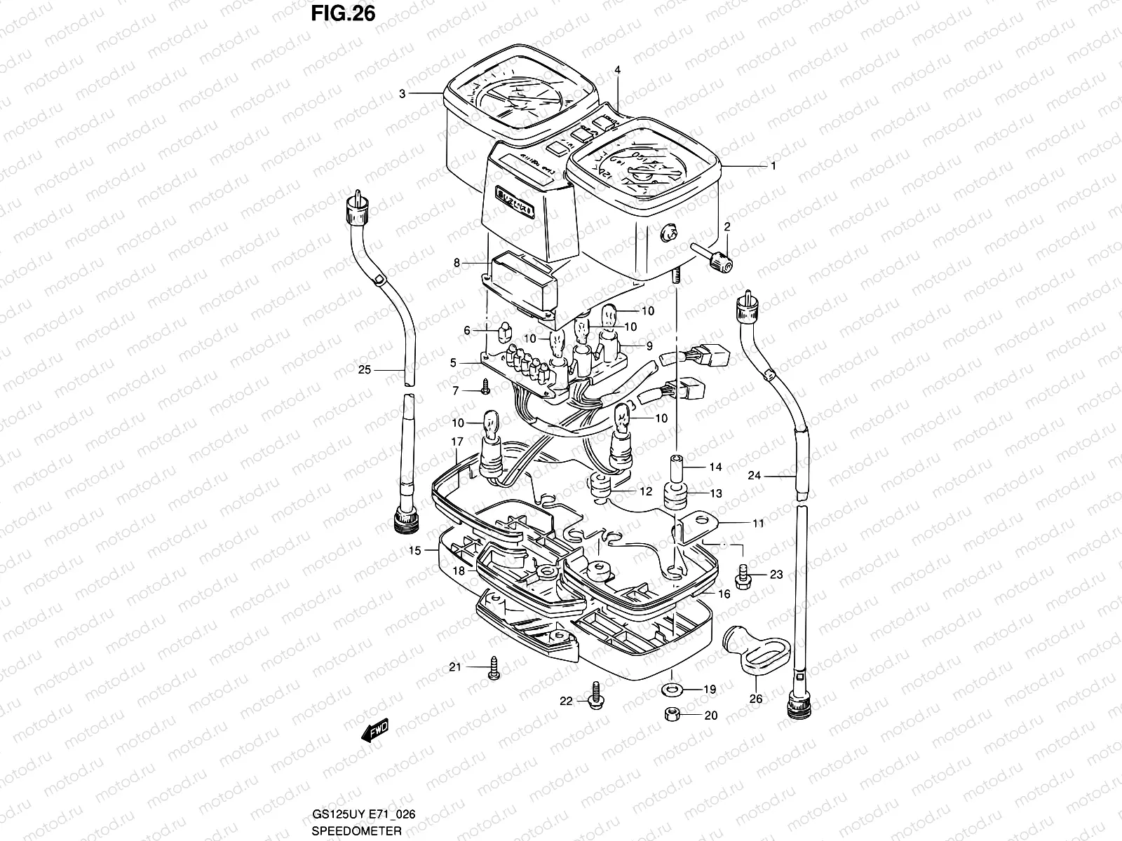 26 - SPEEDOMETER - TACHOMETER (GS125ESX/ESY)