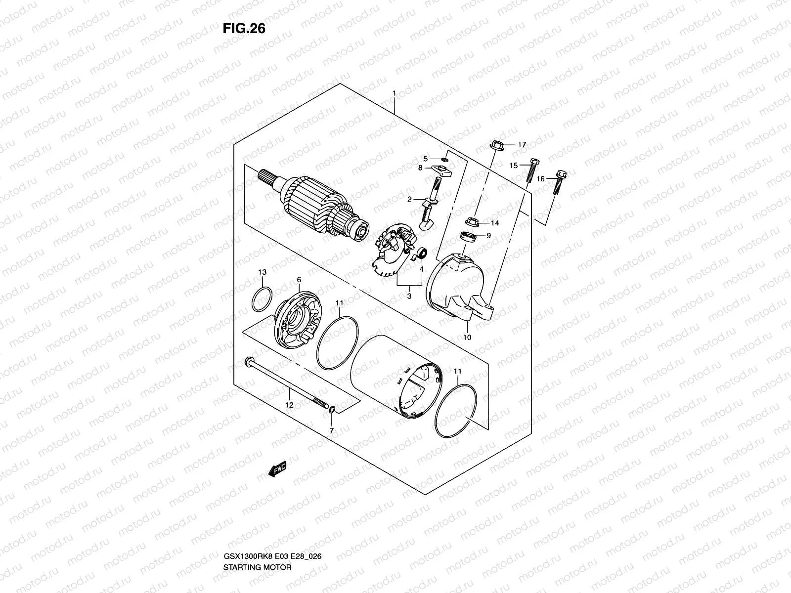 26 - STARTING MOTOR (MODEL K8/K9)