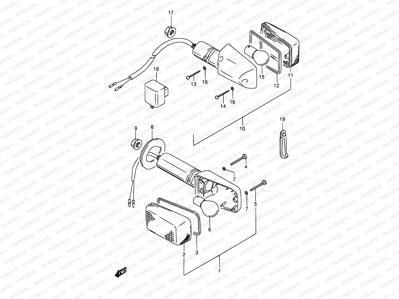 26 - TURN SIGNAL LAMP (MODEL J/K/L/M/N/P/R/S)