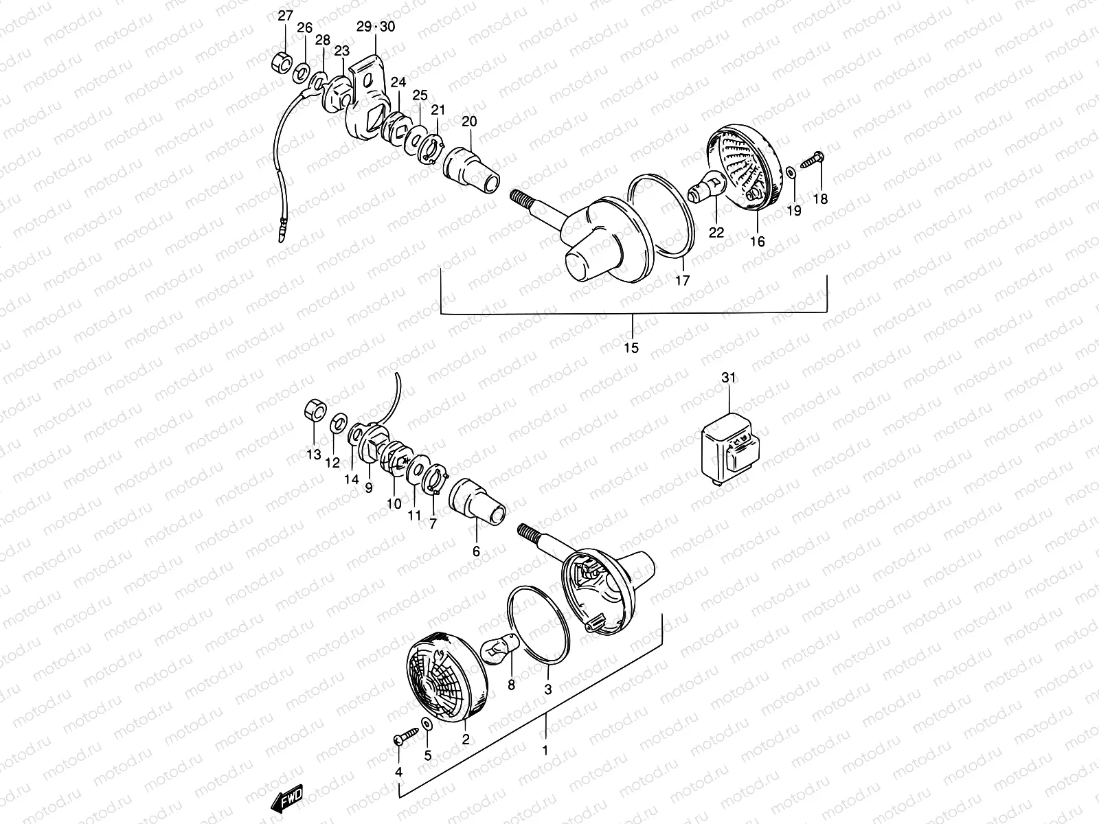 26 - TURN SIGNAL LAMP (MODEL Z E02)