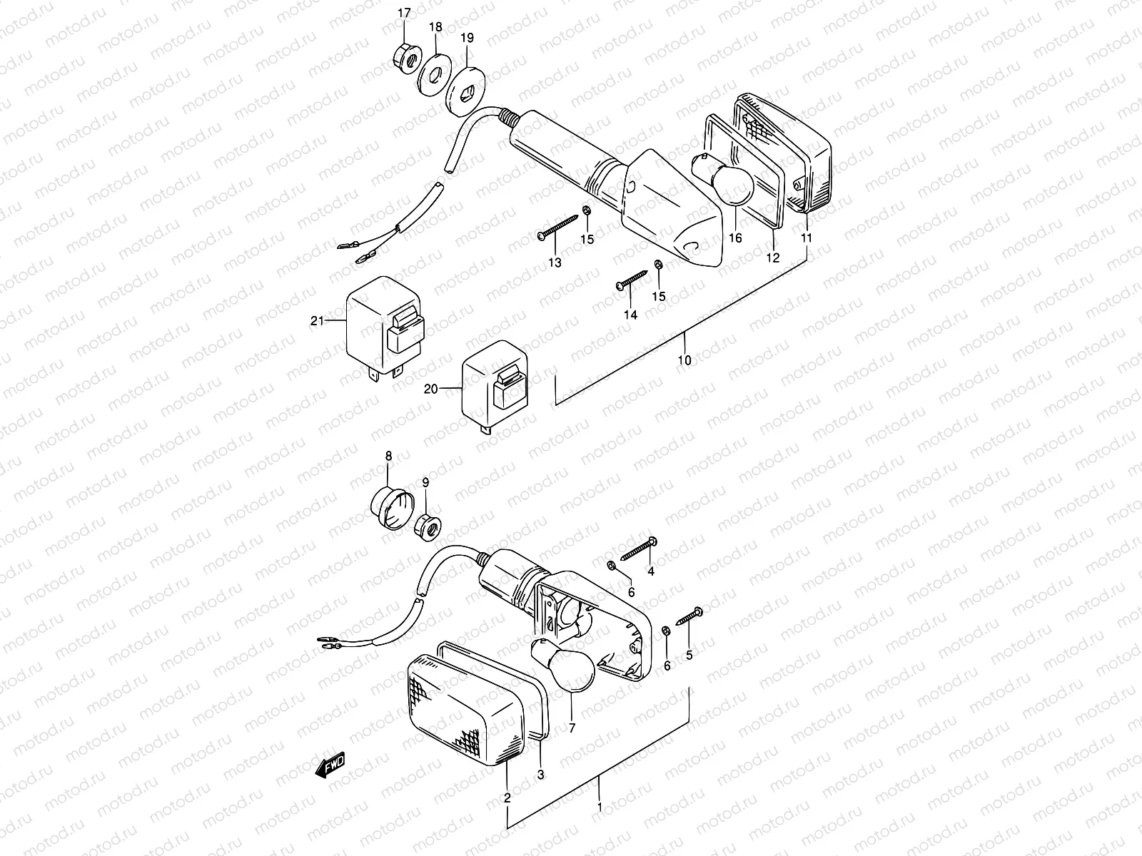 26 - TURNSIGNAL LAMP (MODEL K/L/M/N/P/R)