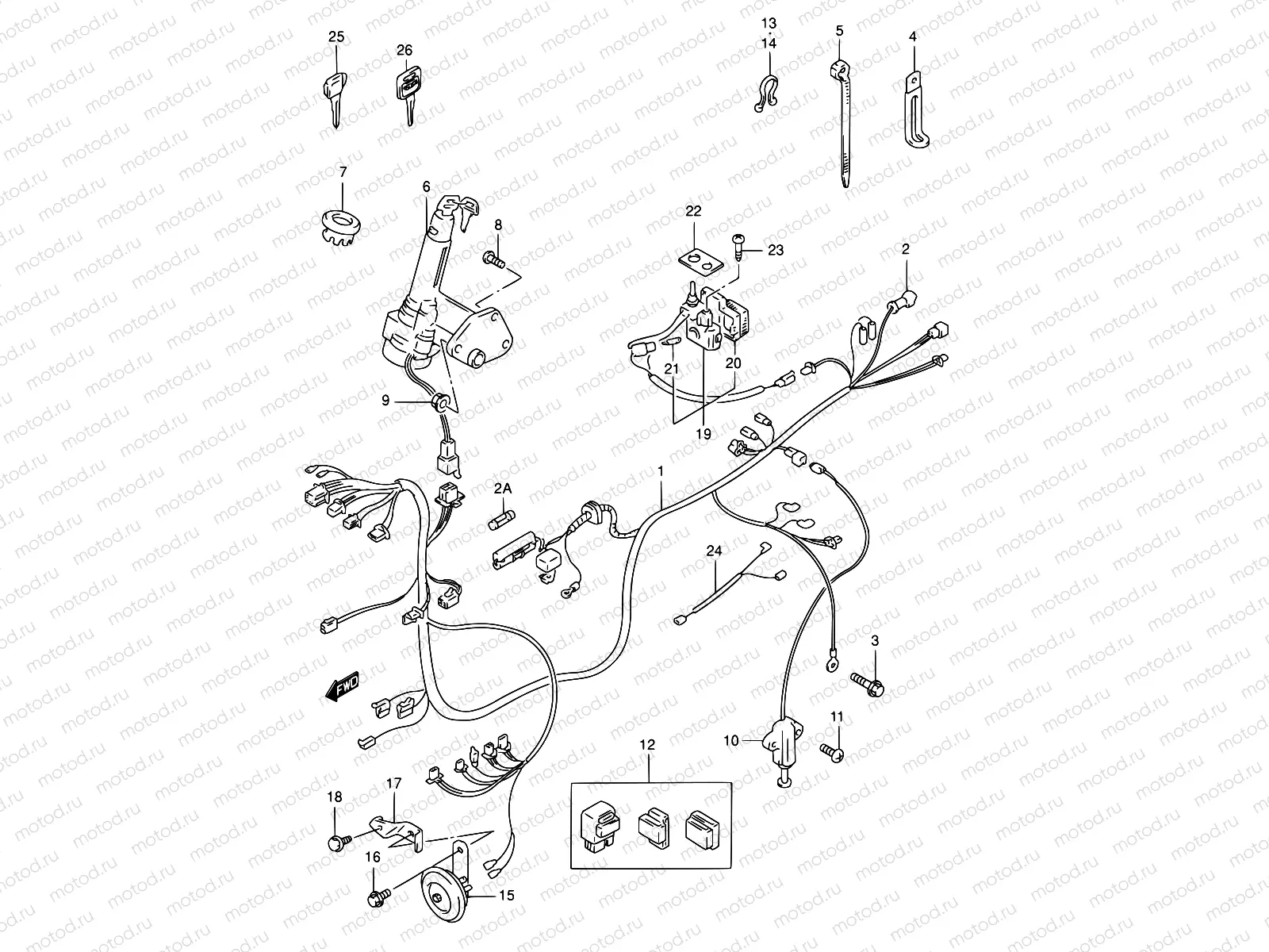 26 - WIRING HARNESS (MODEL S/T/V/W/X)