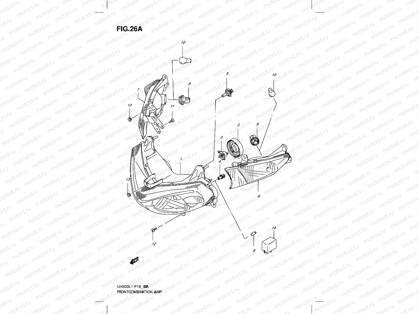 26A - FRONT COMBINATION LAMP (MODEL EXECUTIVE P19)