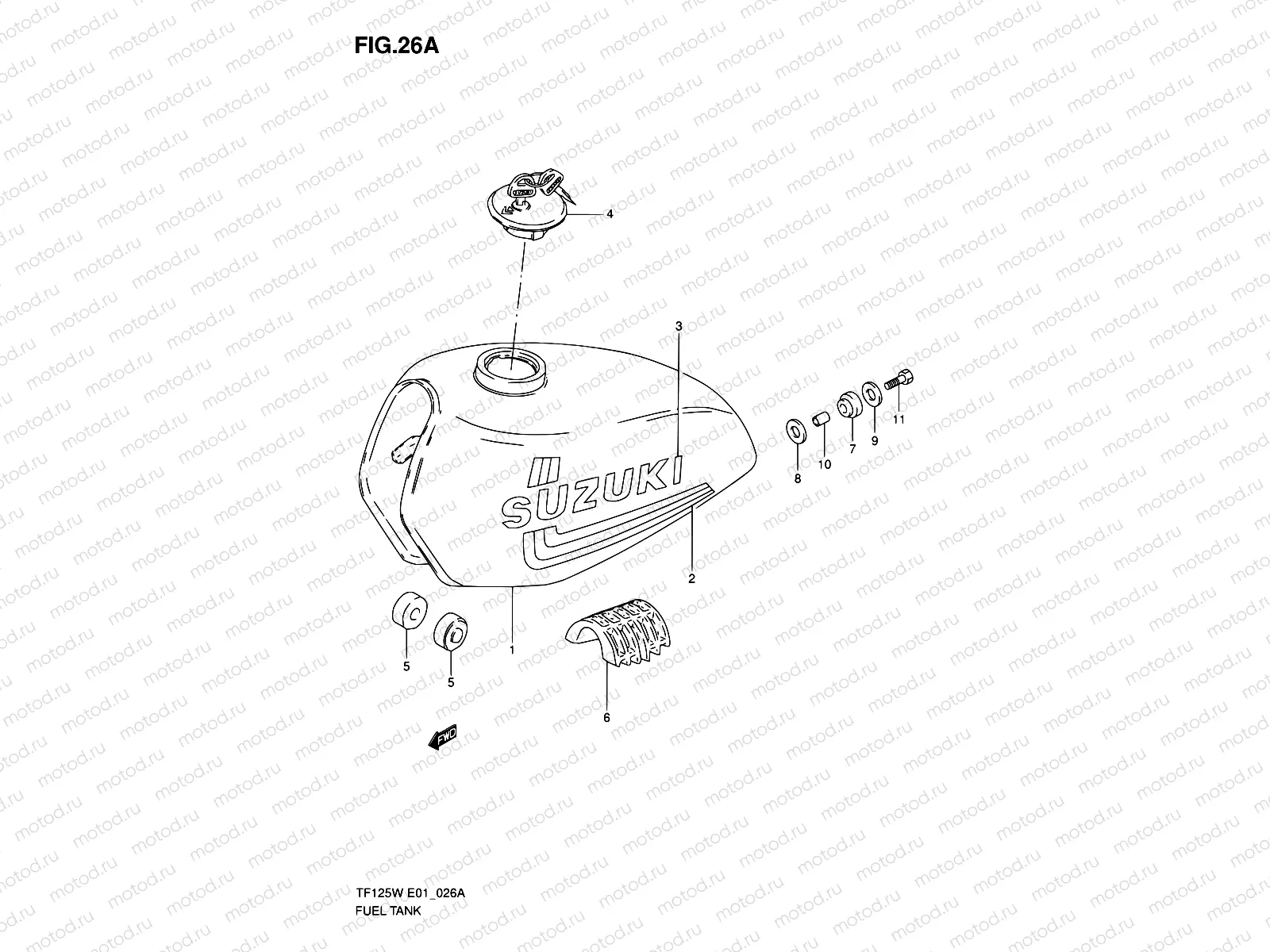 26A - FUEL TANK (E06 F.NO.126490~/MODEL W)