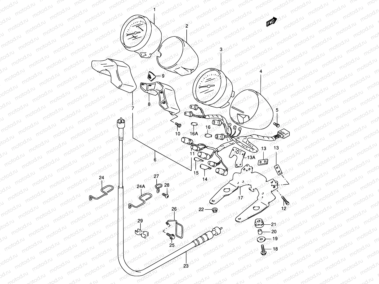 26A - SPEEDOMETER (MODEL T/V/W/X)