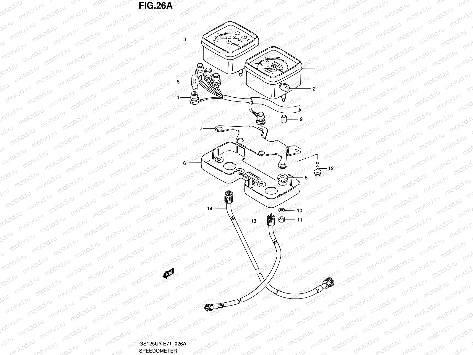 26A - SPEEDOMETER - TACHOMETER (GS125UX/UY)