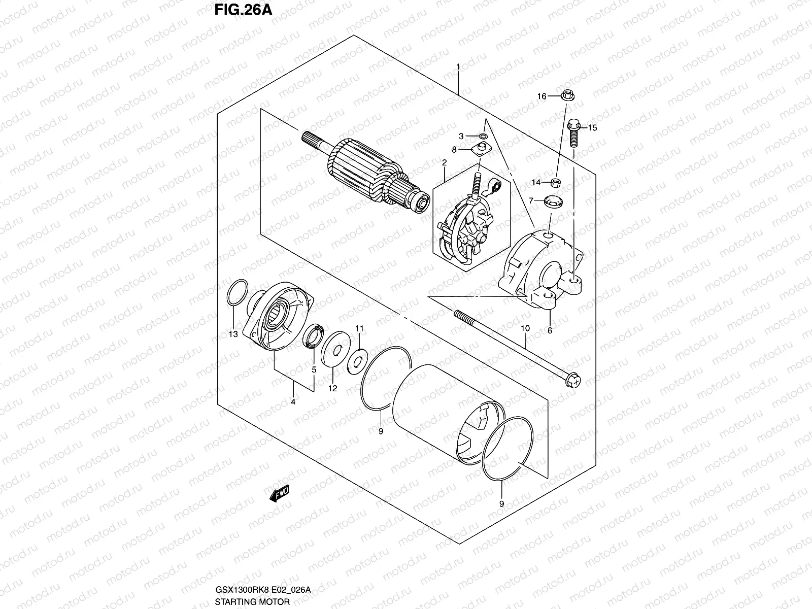26A - STARTING MOTOR (MODEL K9 E14,MODEL L0)