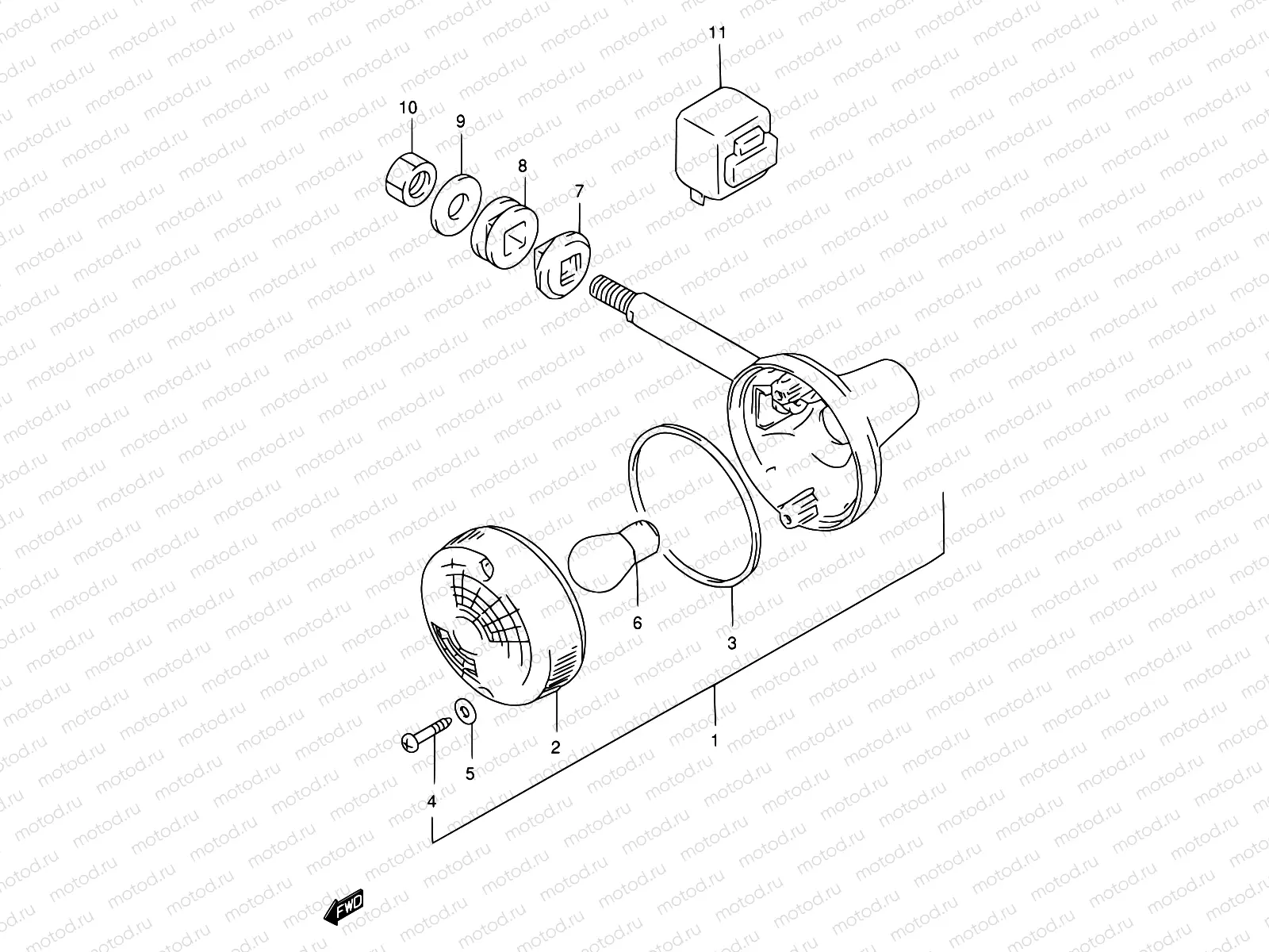26A - TURN SIGNAL LAMP (MODEL Y/K1)