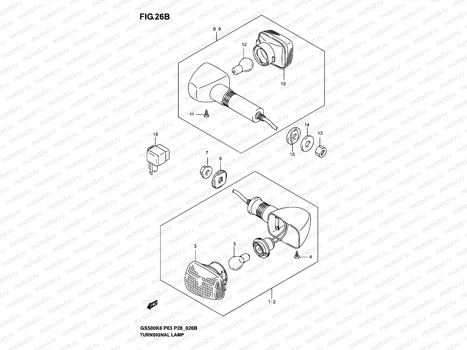 26B - TURNSIGNAL LAMP (GS500FK4/K5/K6)