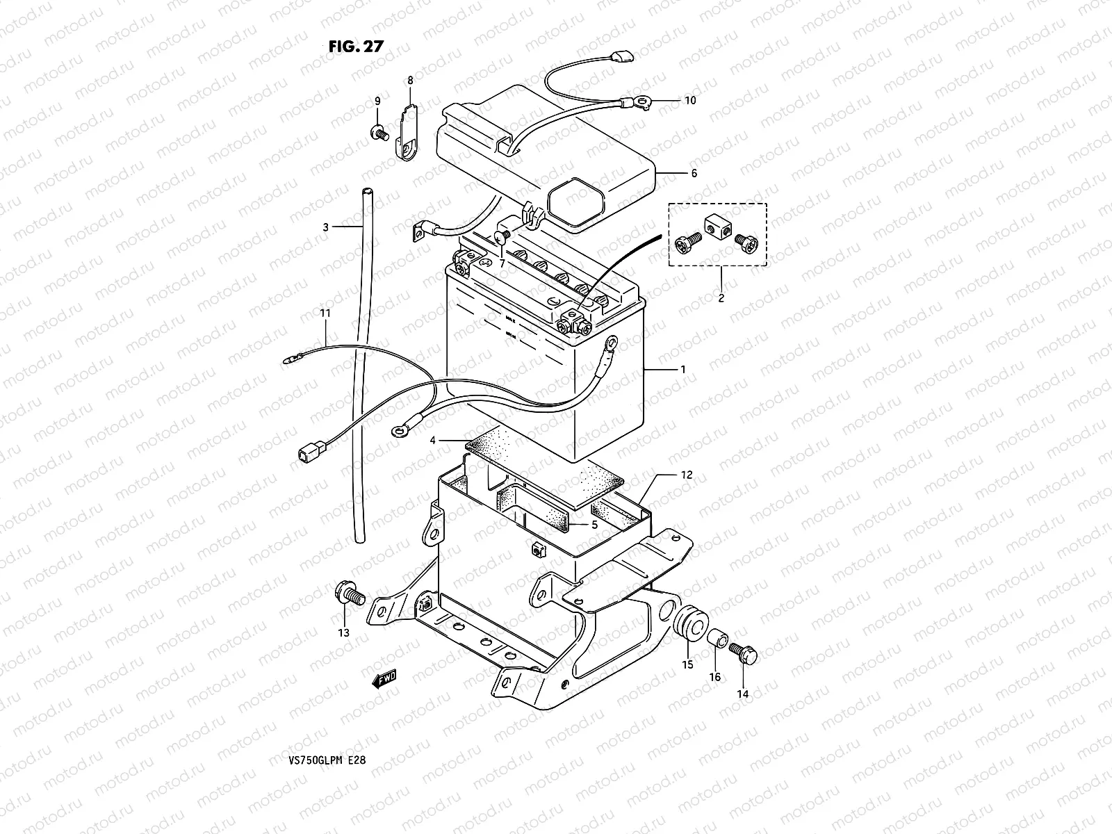 27 - BATTERY (MODEL G F.NO.2100210~,MODEL H/J/K/L/M)