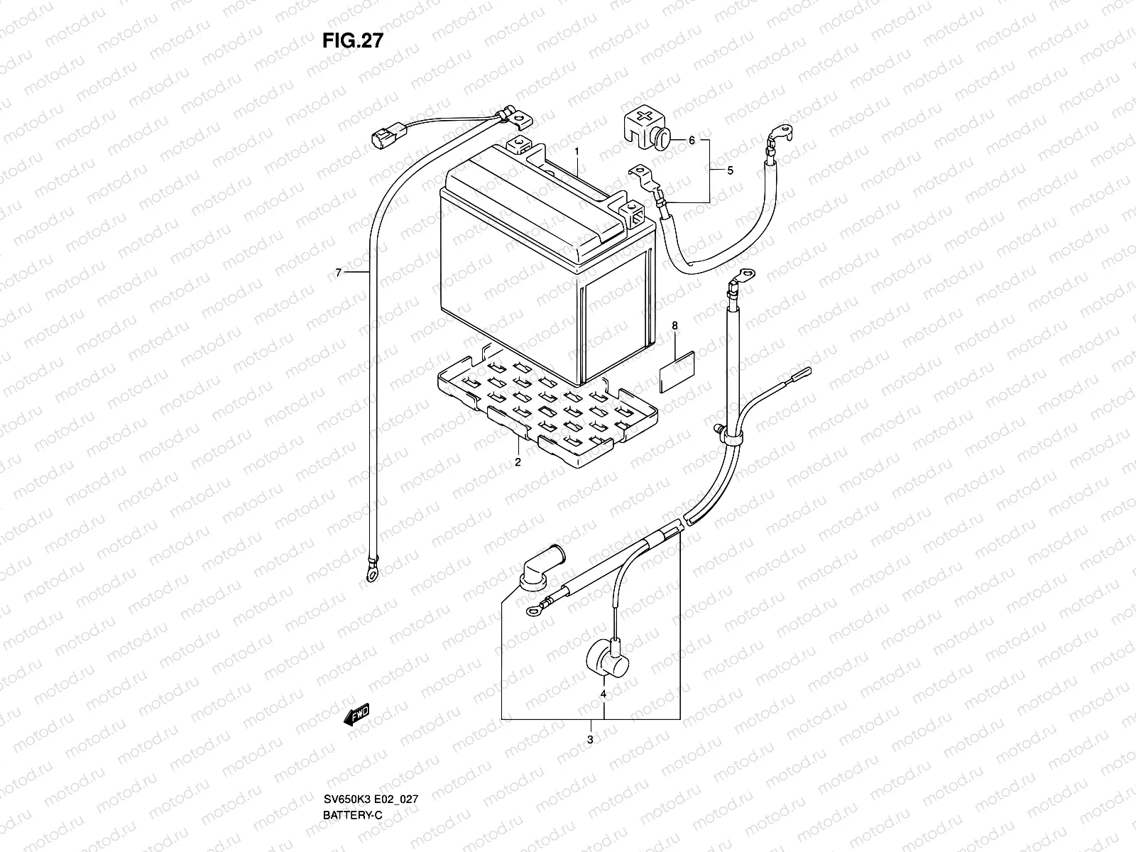 27 - BATTERY (SV650/SV650U/SV650S)