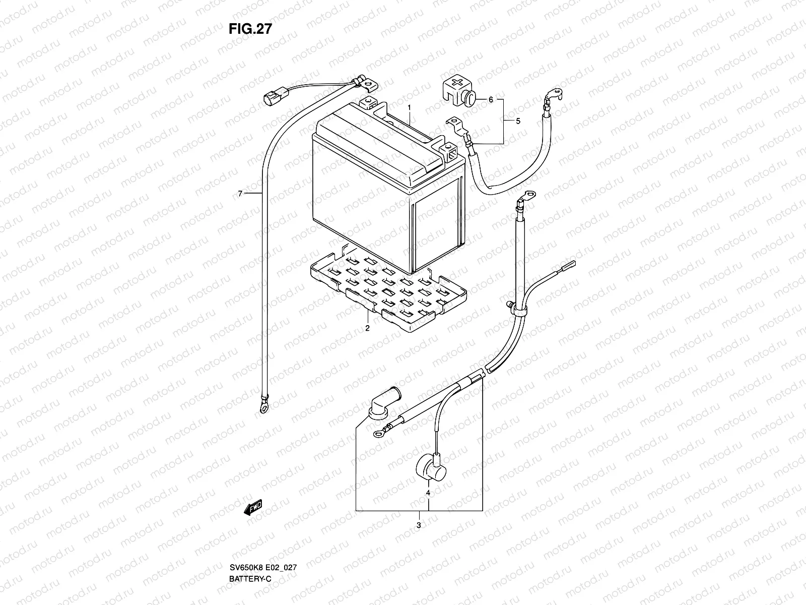 27 - BATTERY (SV650/SV650U/SV650S/SV650SU)