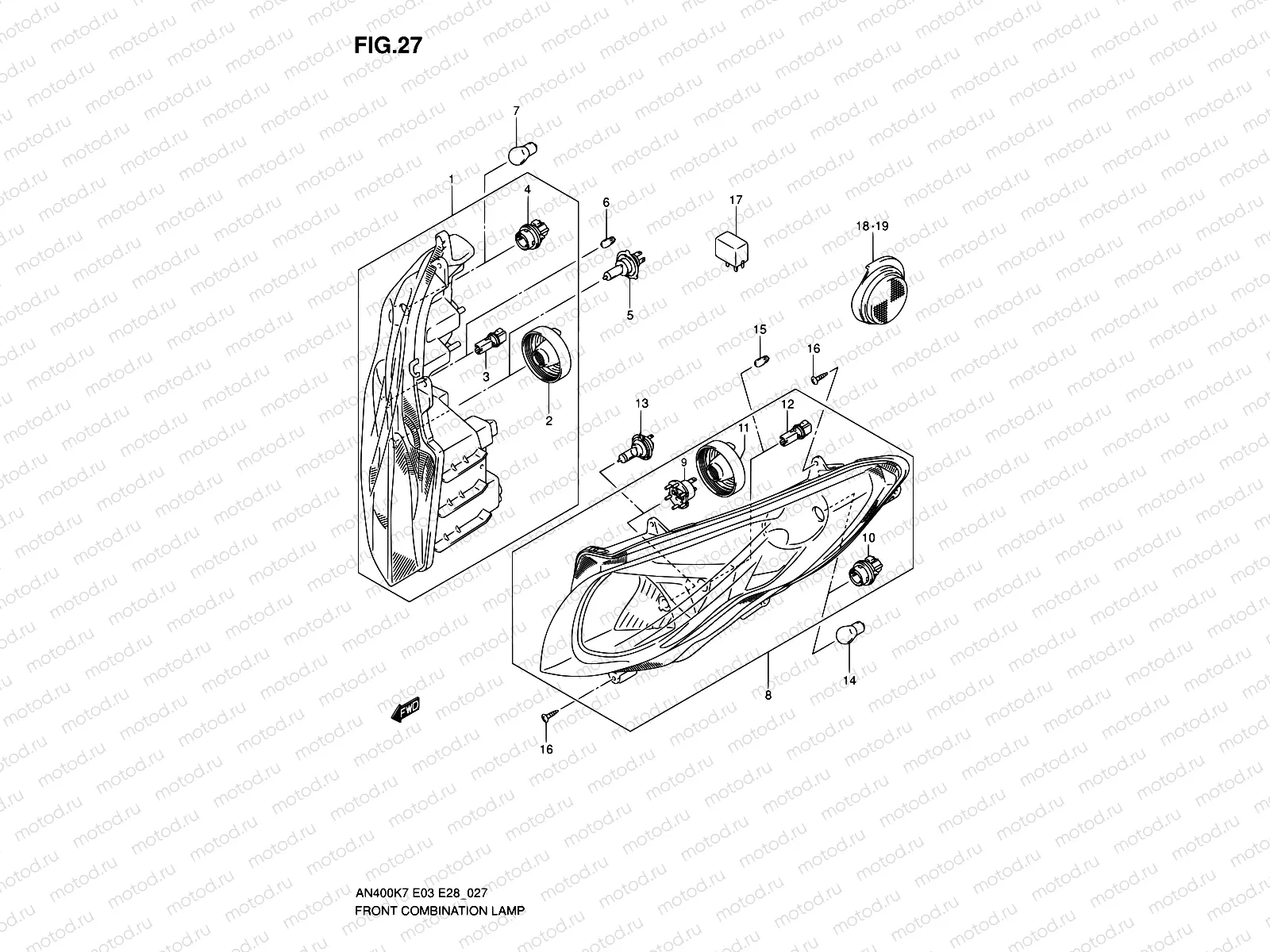 27 - FRONT COMBINATION LAMP (MODEL K7)