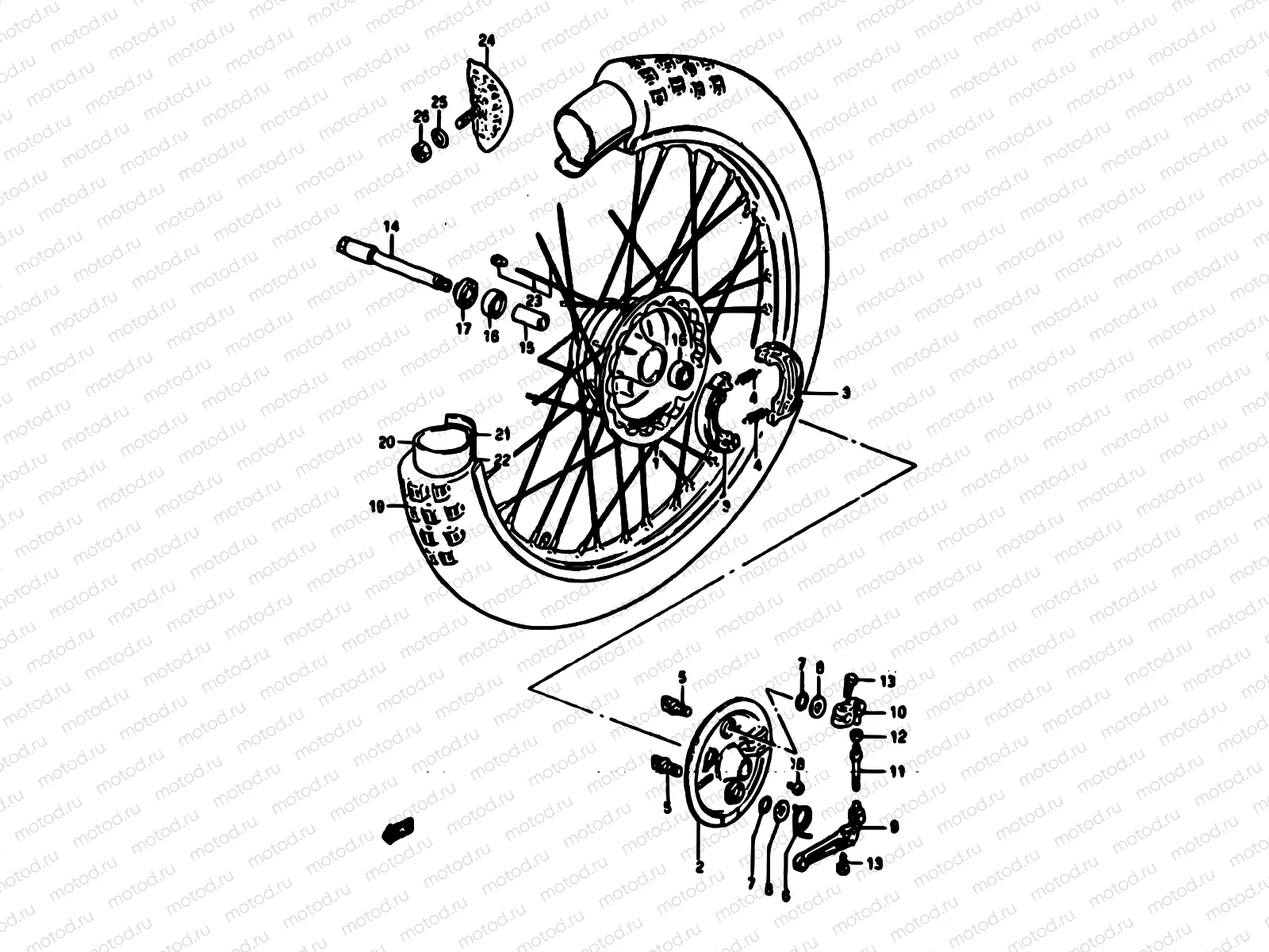 27 - FRONT WHEEL (MODEL E)