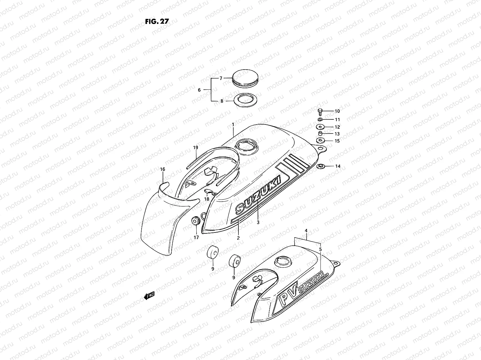 27 - FUEL TANK (MODEL D/H E15,MODEL H E43)