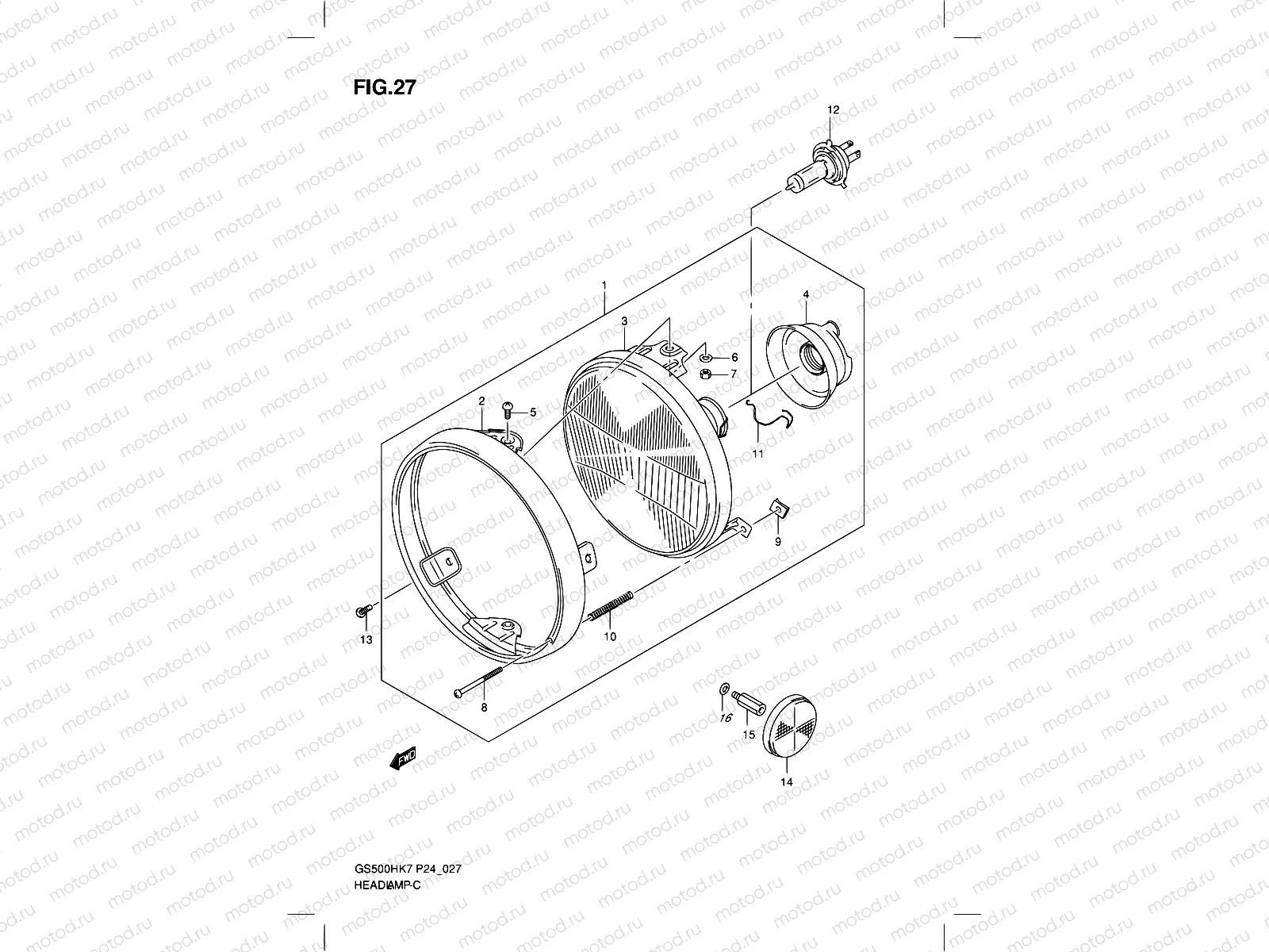 27 - HEADLAMP (GS500H)