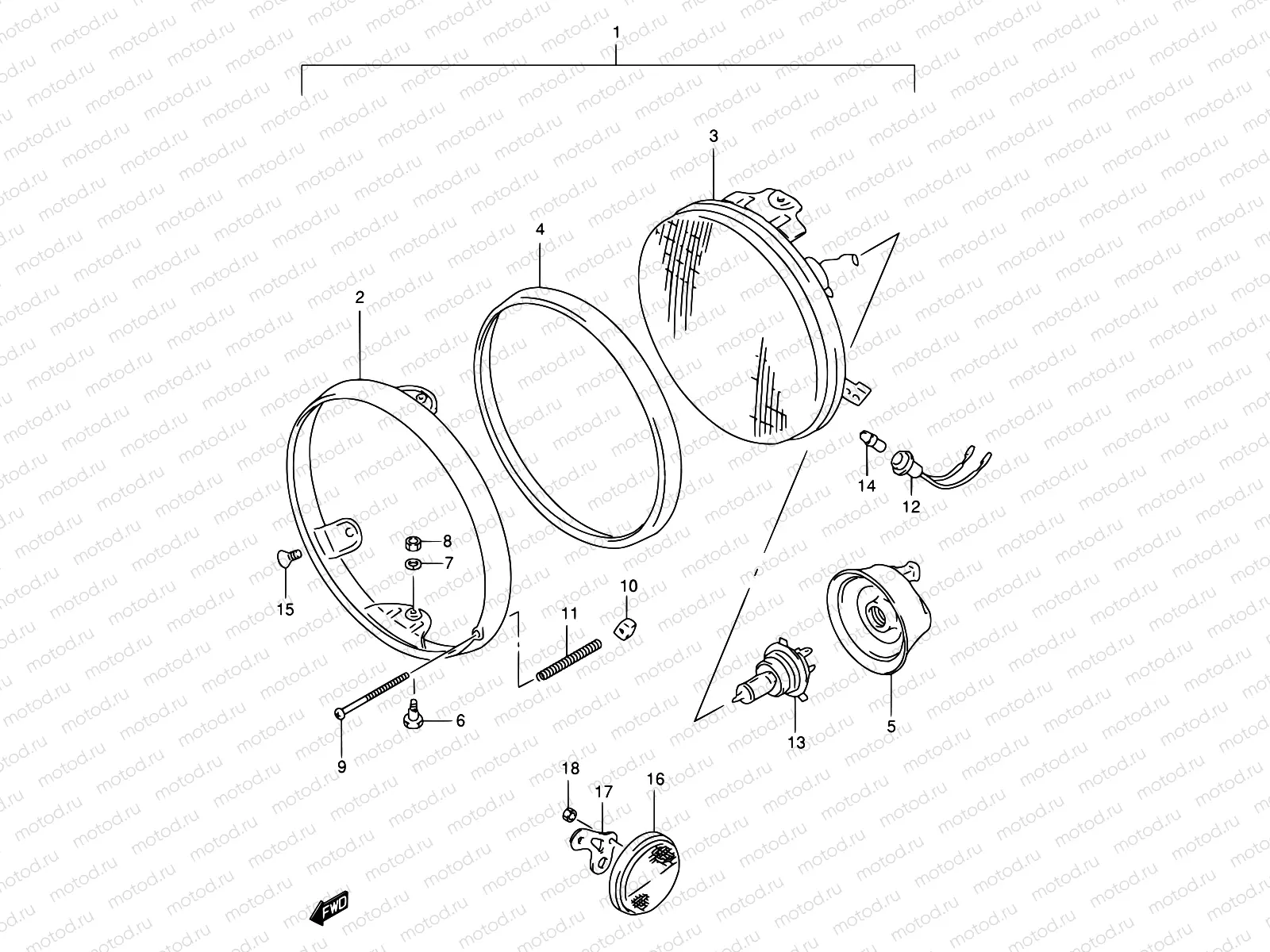 27 - HEADLAMP (GSF600S/US)