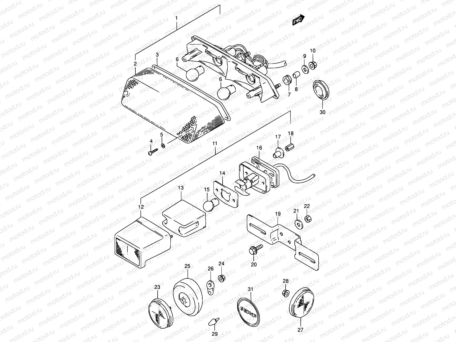 27 - REAR COMBINATION LAMP (MODEL M/N/P/R/S)