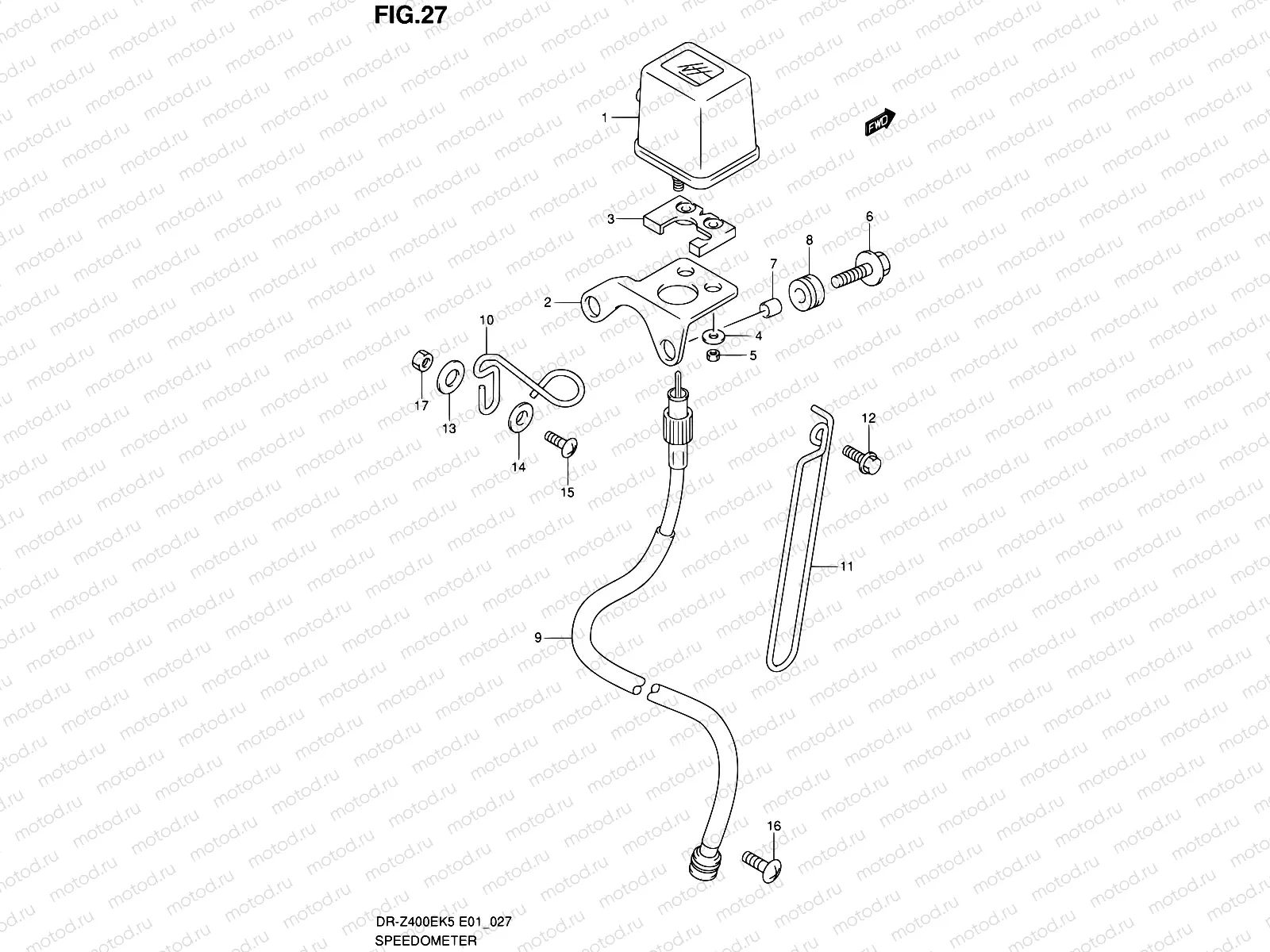 27 - SPEEDOMETER (DR-Z400EK5/K6/K7 E01,P37)