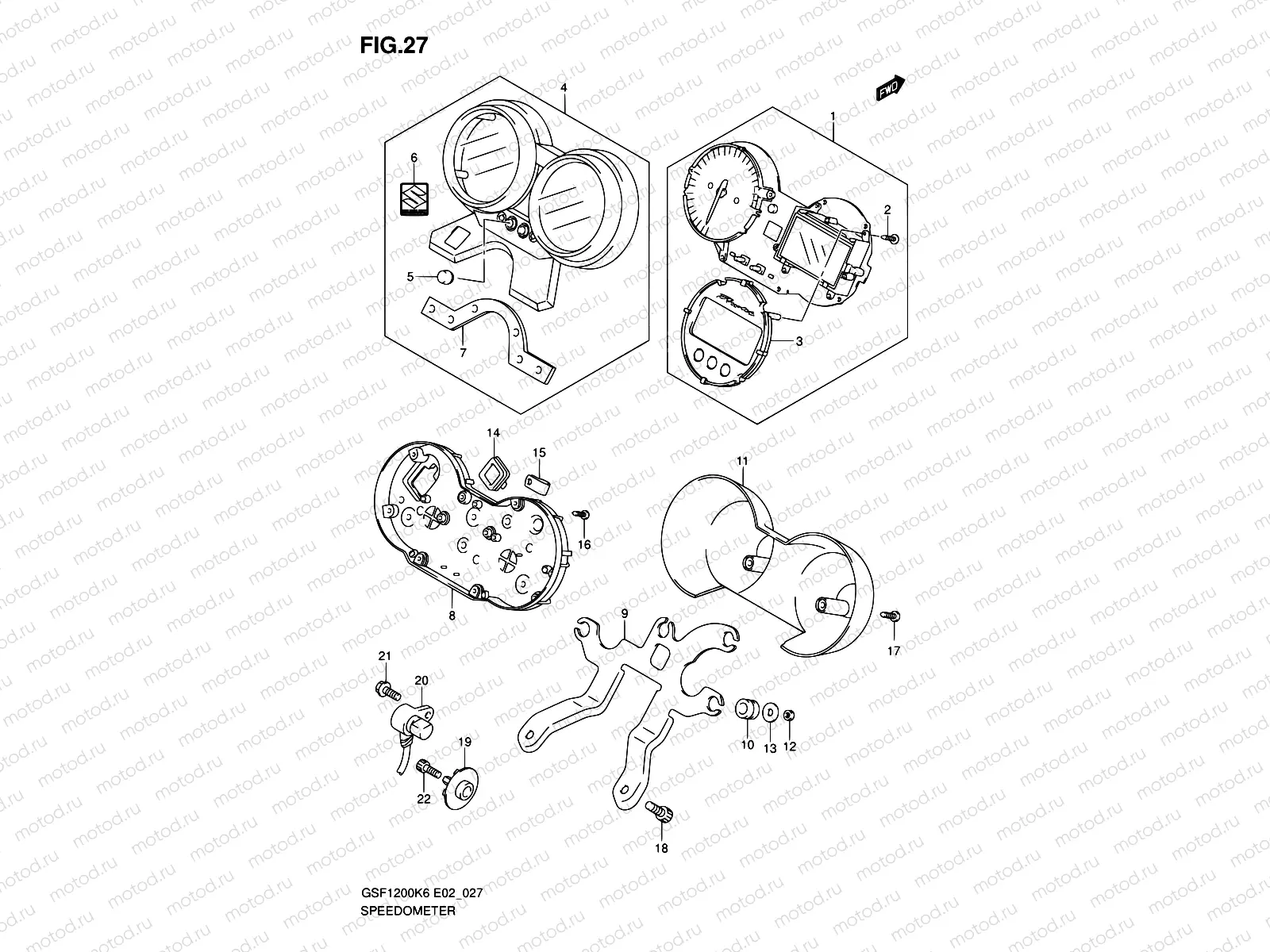 27 - SPEEDOMETER (GSF1200K6/AK6)