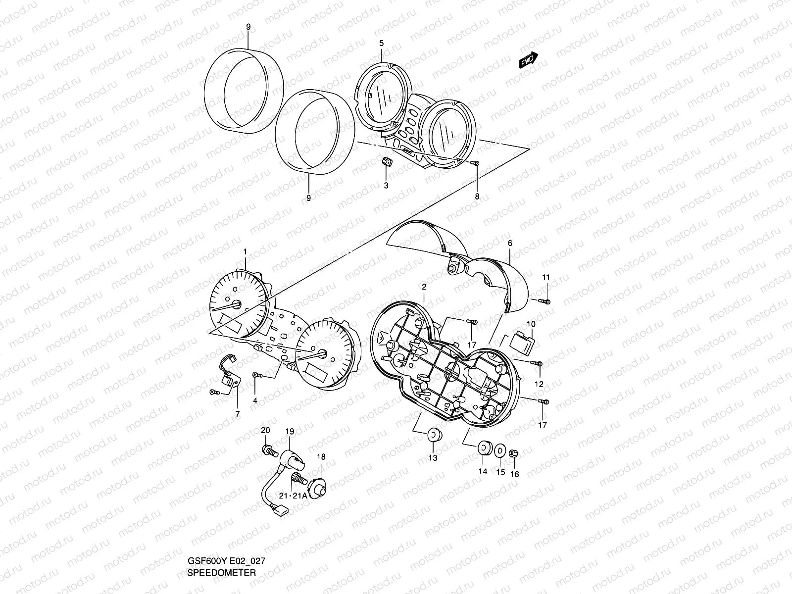 27 - SPEEDOMETER (GSF600SY/SUY/SK1/SK2/SK3/SK4/SUK1/SUK2/SUK3/SUK4)