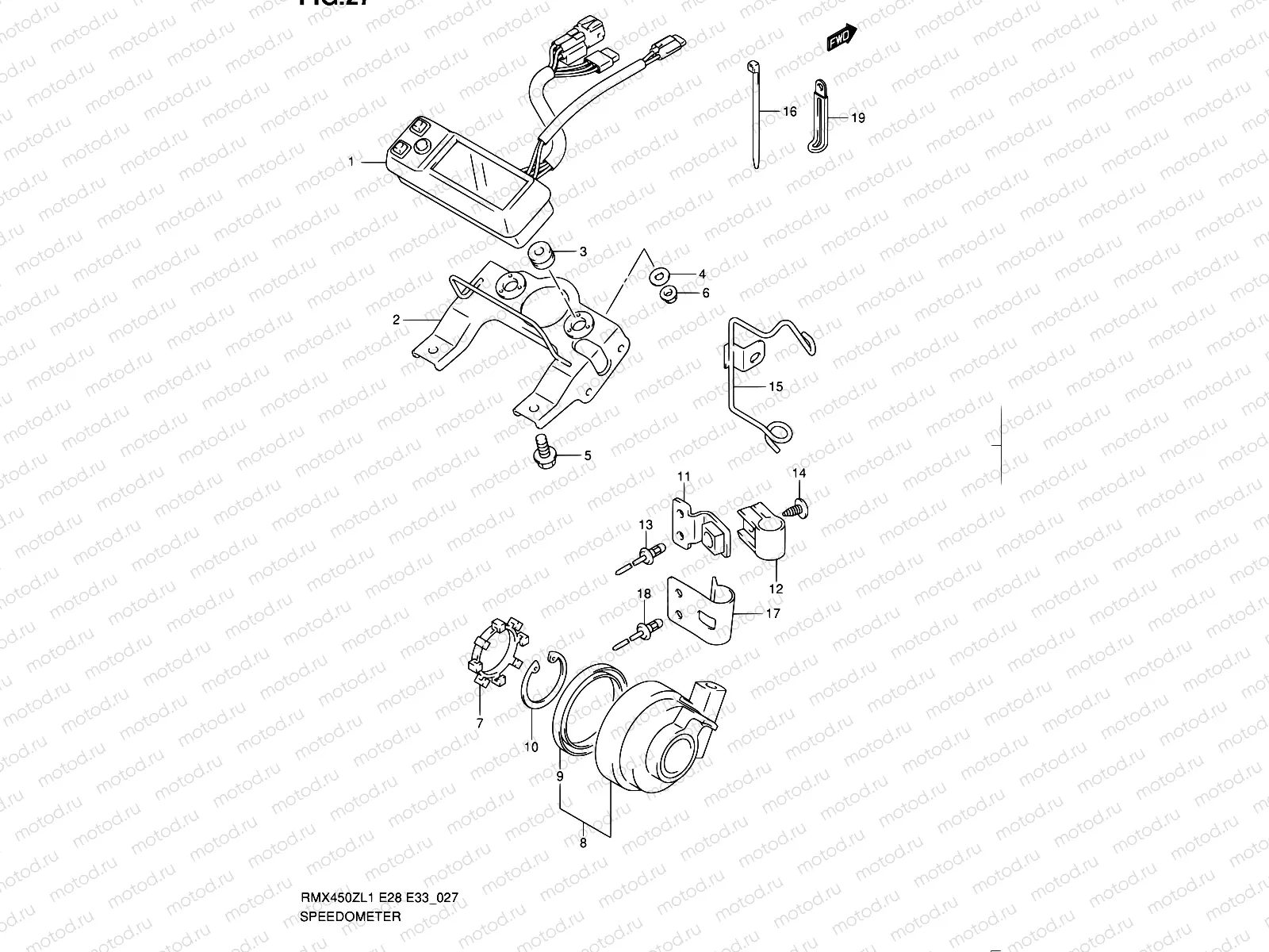 27 - SPEEDOMETER (RMX450ZL1 E33)