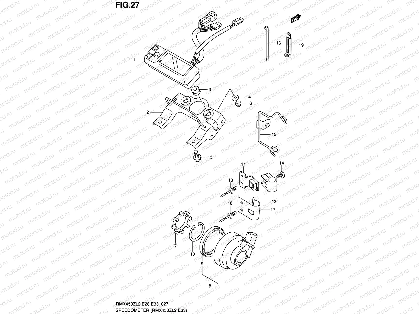 27 - SPEEDOMETER (RMX450ZL2 E33)