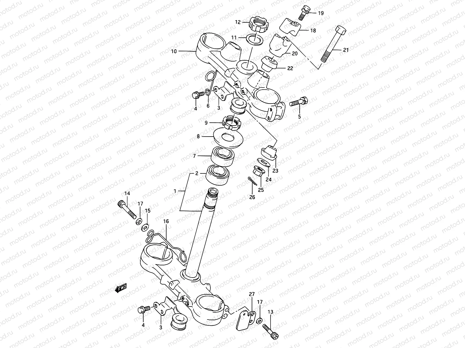 27 - STEERING STEM (MODEL K/L)
