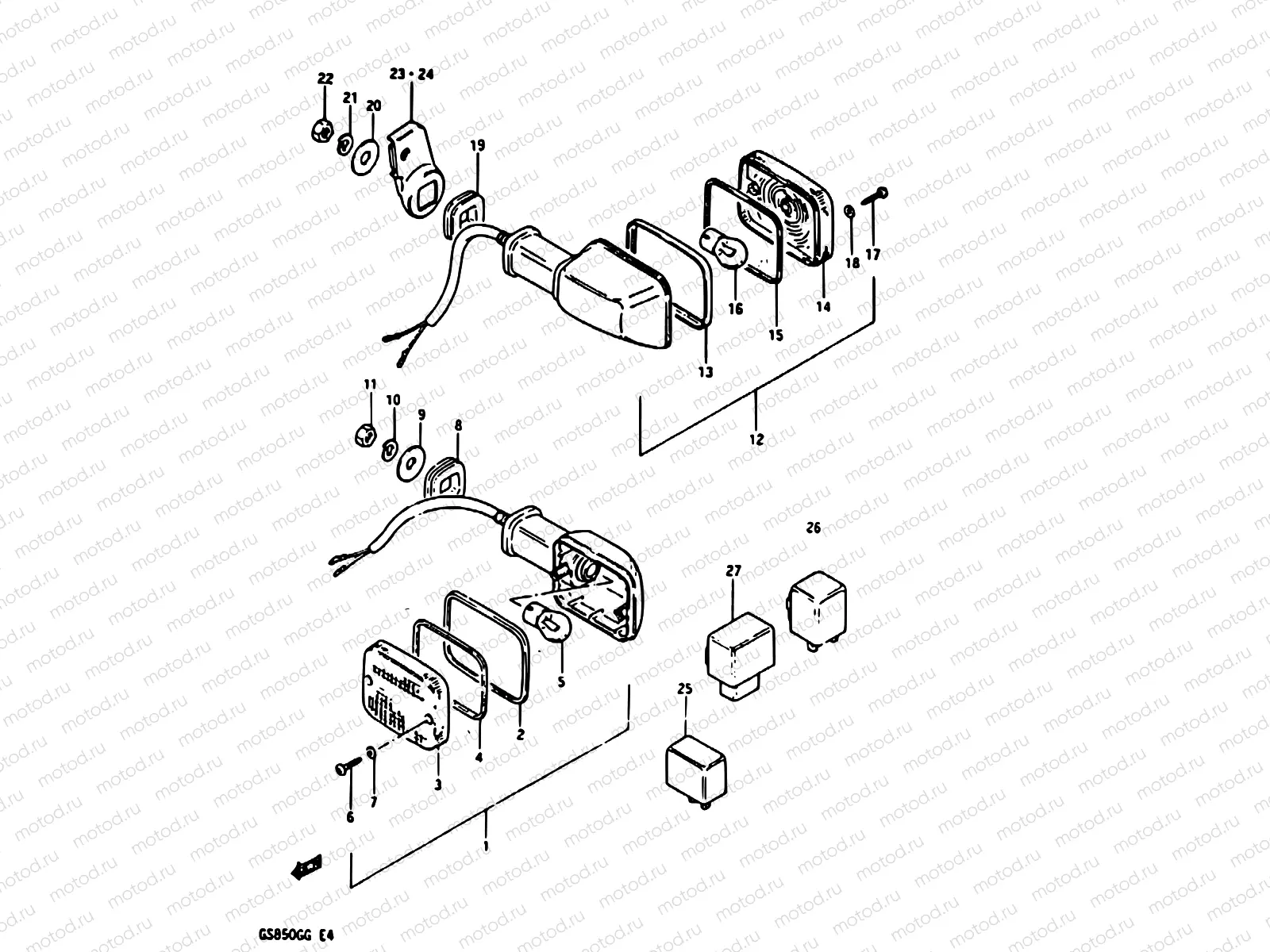 27 - TURN SIGNAL LAMP (E02, E04, E22, E25)