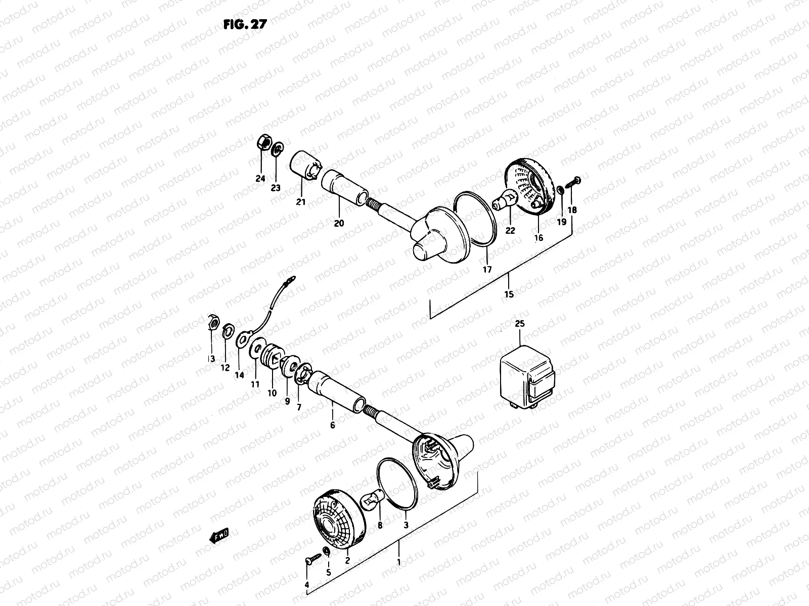 27 - TURN SIGNAL LAMP (E22, E25)